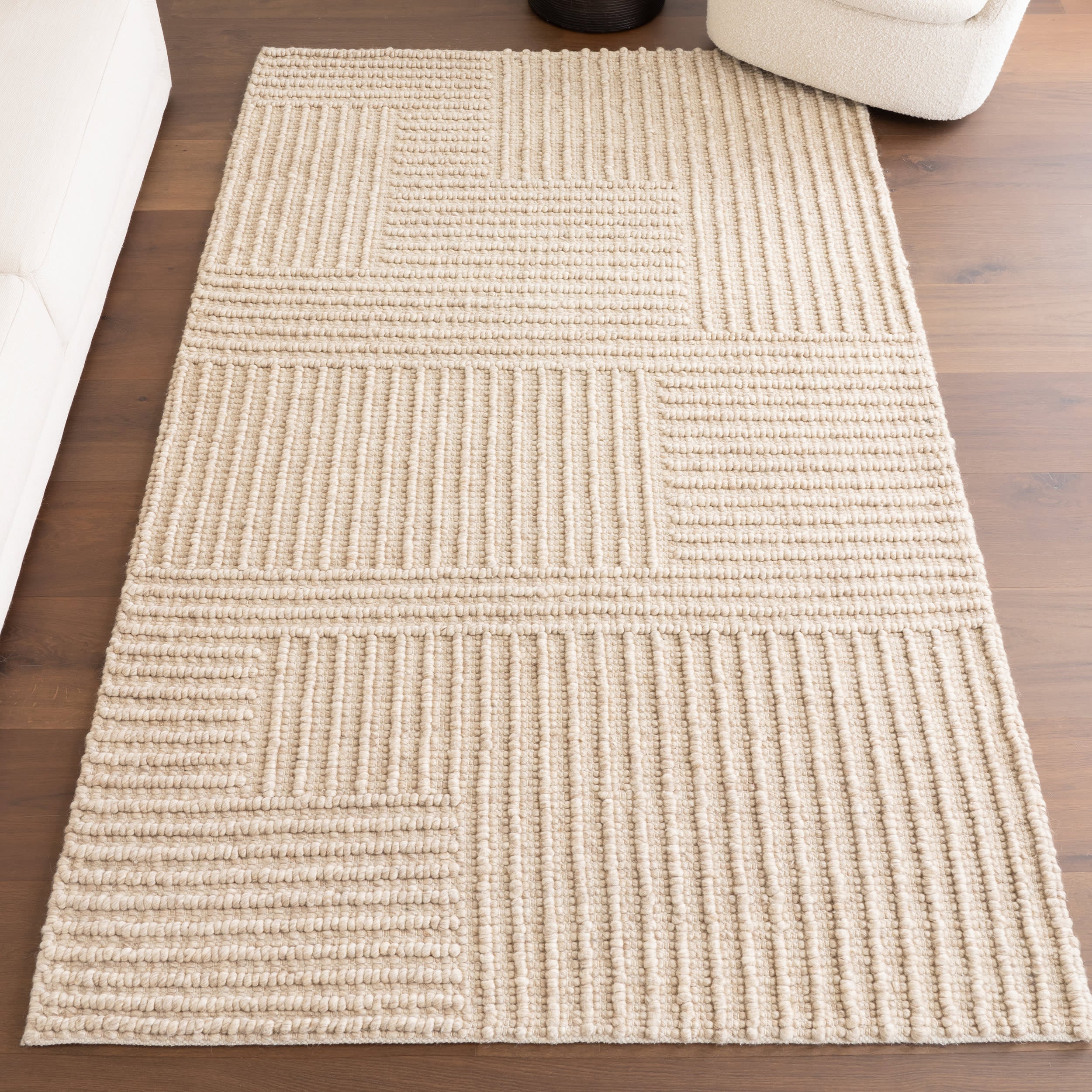 Skye Modern High-Low Rug | Beige