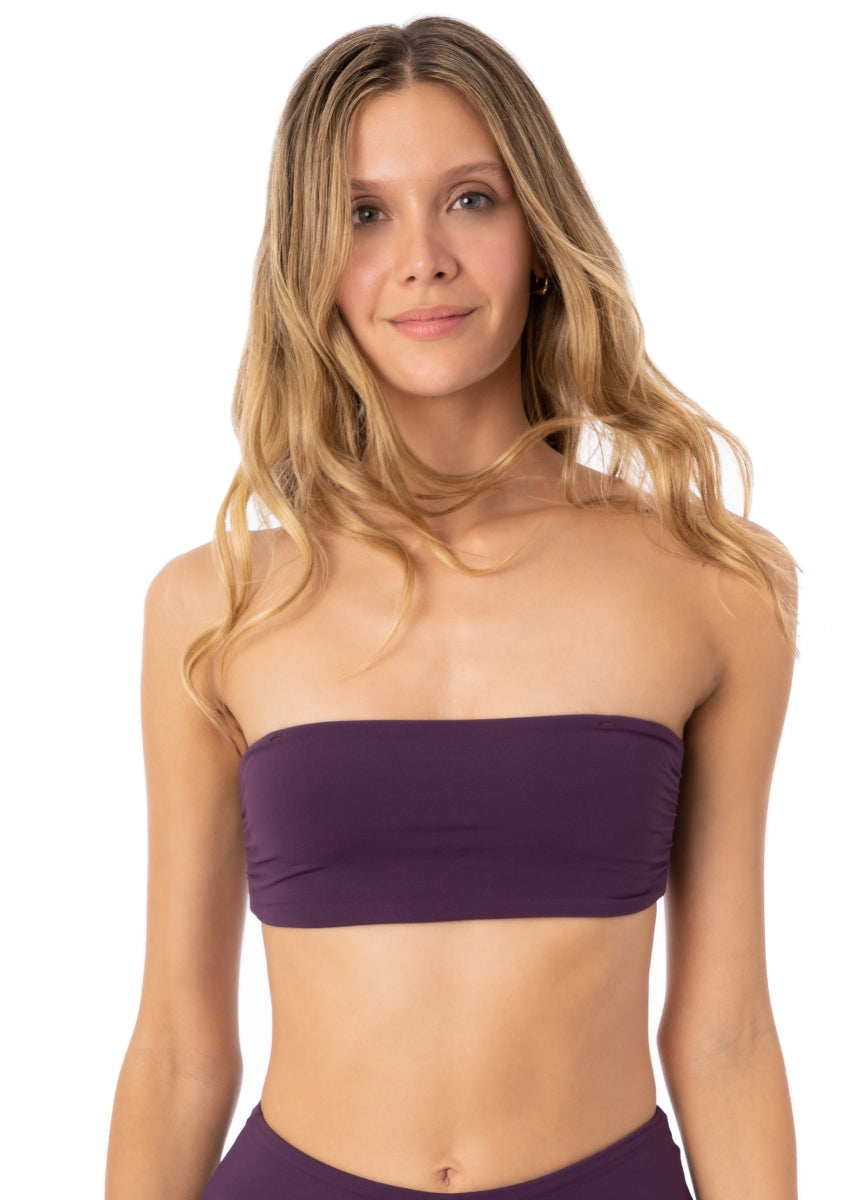 Maaji Dark Grape Bandy Strapless Bandeau Bikini Top