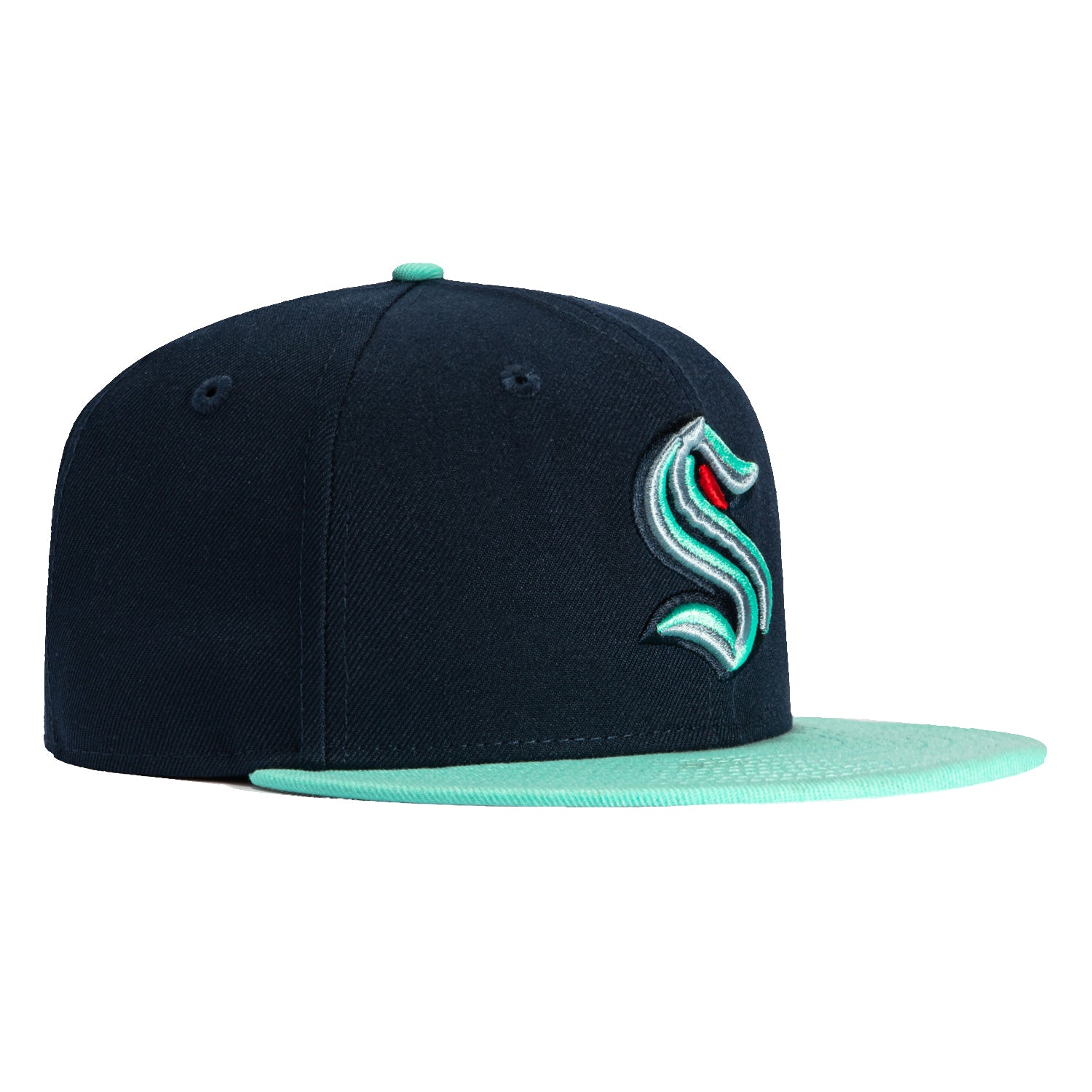 New Era 59Fifty Seattle Kraken Patch Hat - Navy, Mint