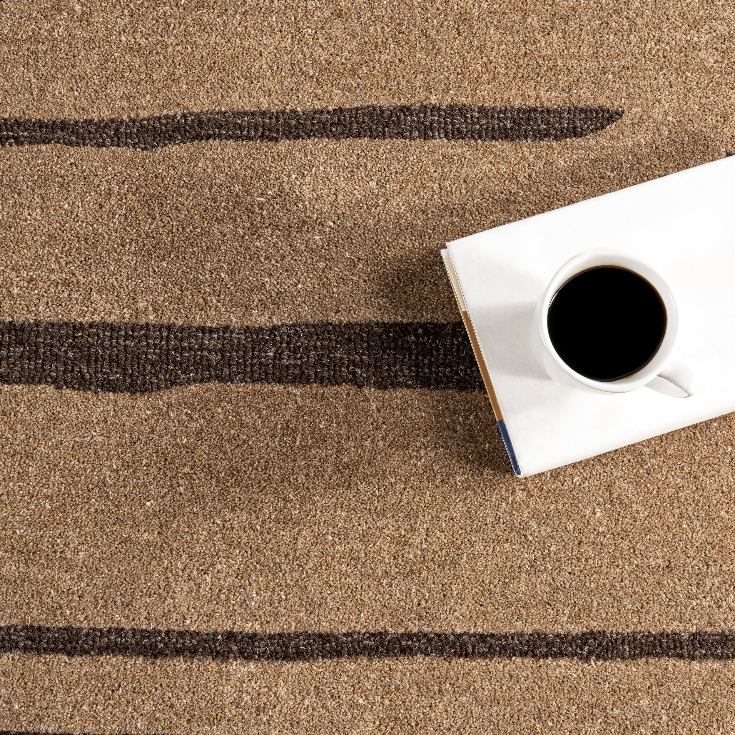 Parsa Striped Wool Rug | Brown