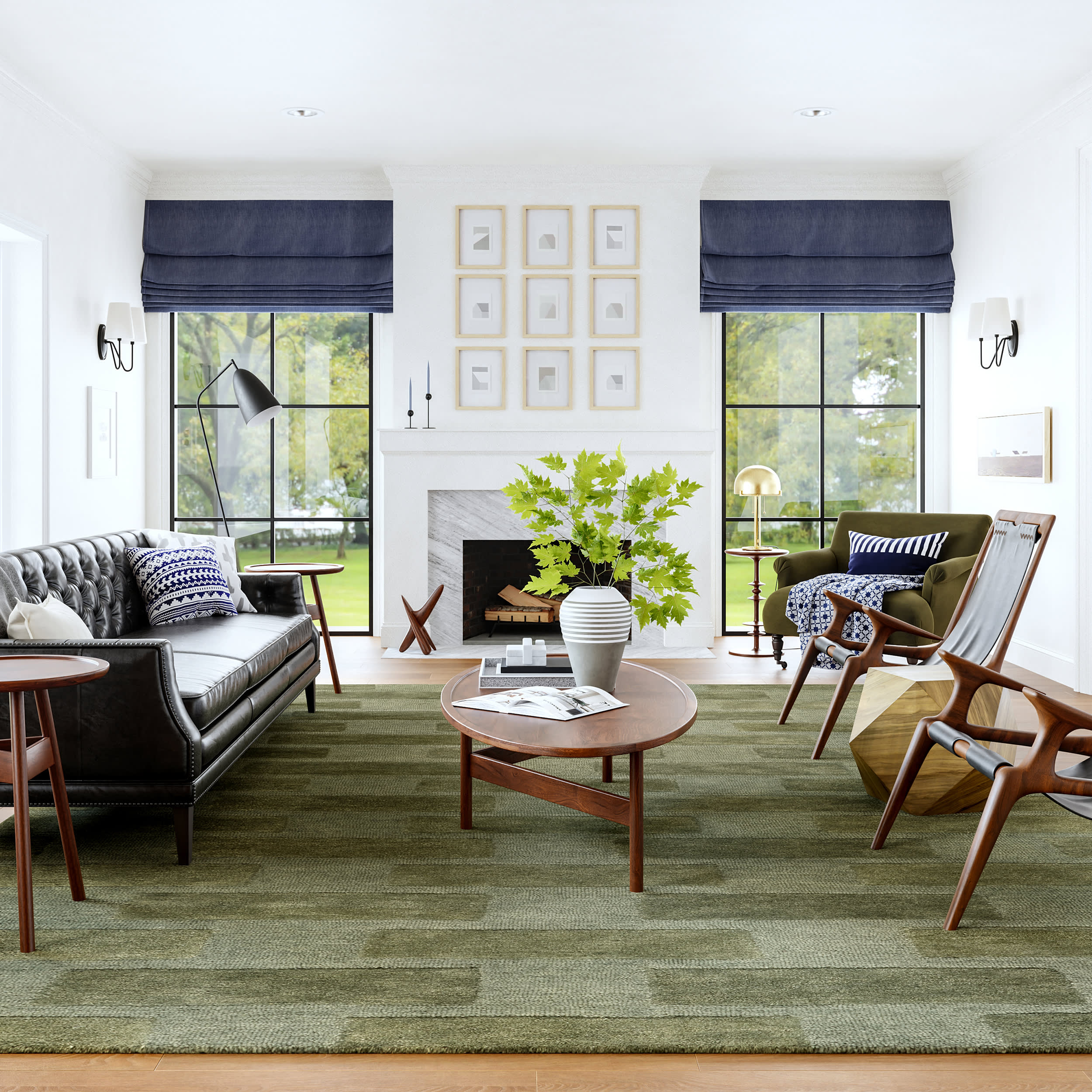 Remy Crosshatch Wool Rug | Olive