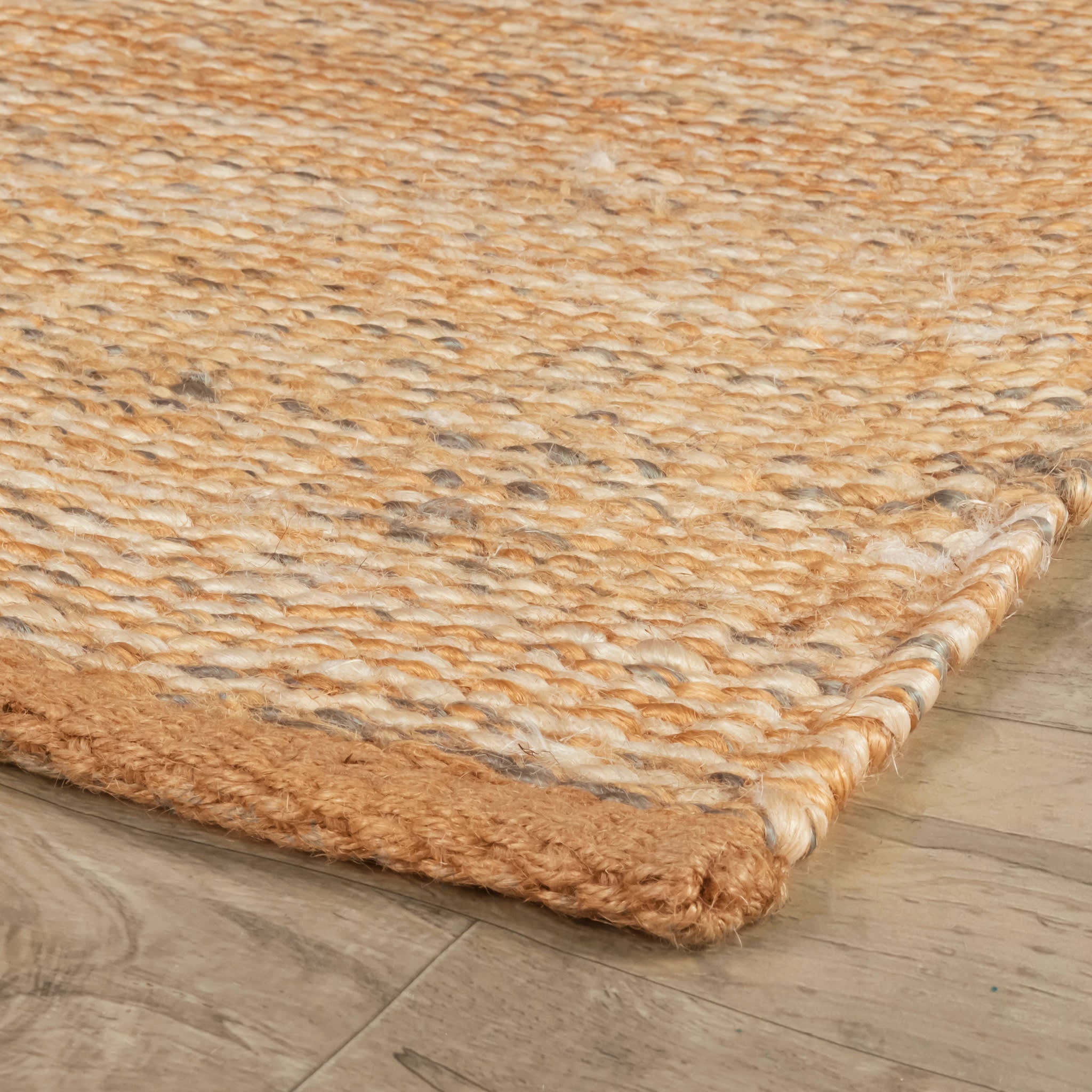 Mixed Stripe Multi Handwoven Jute Rug