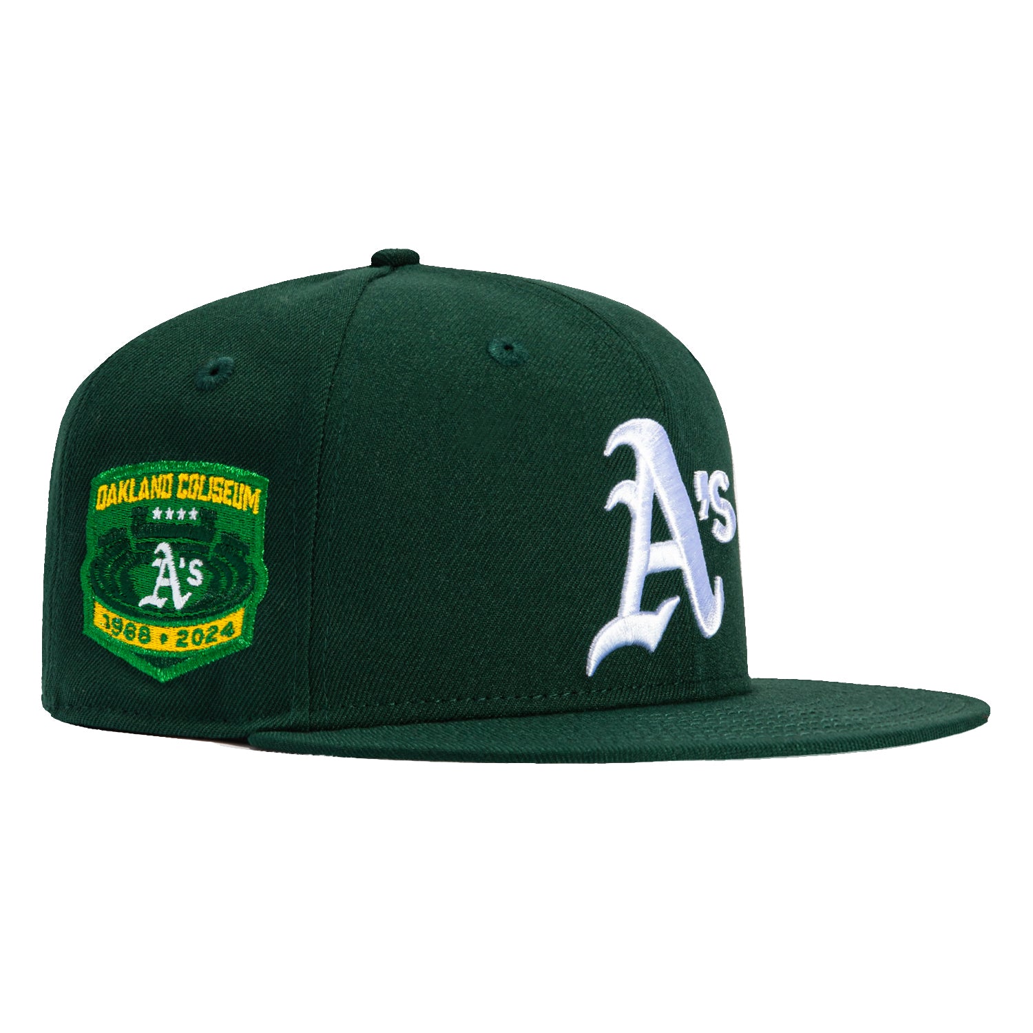 New Era 59Fifty Oakland Athletics Final Season Patch Hat - Green, White