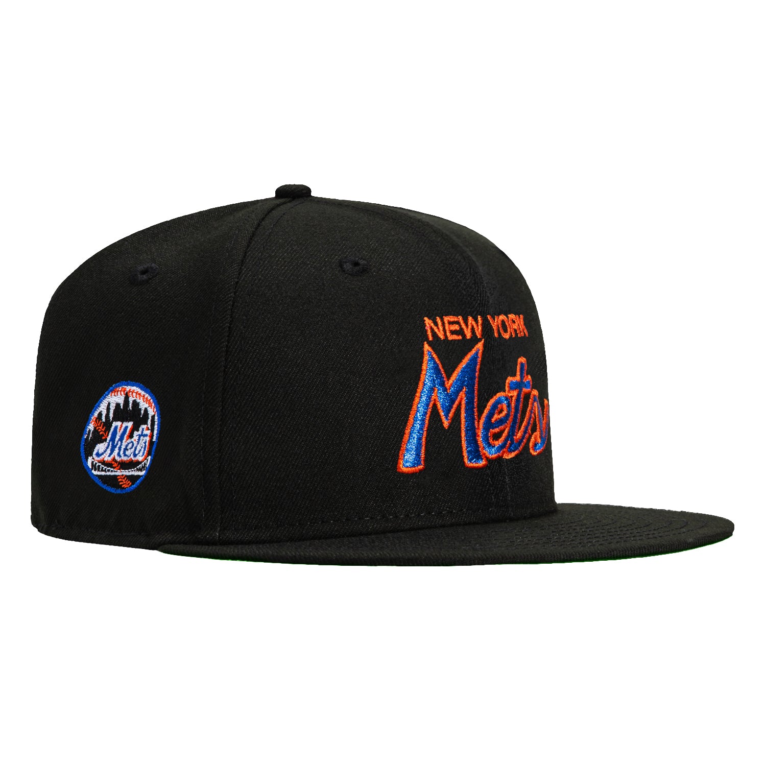 New Era 59Fifty New York Mets Logo Patch Script Hat - Black