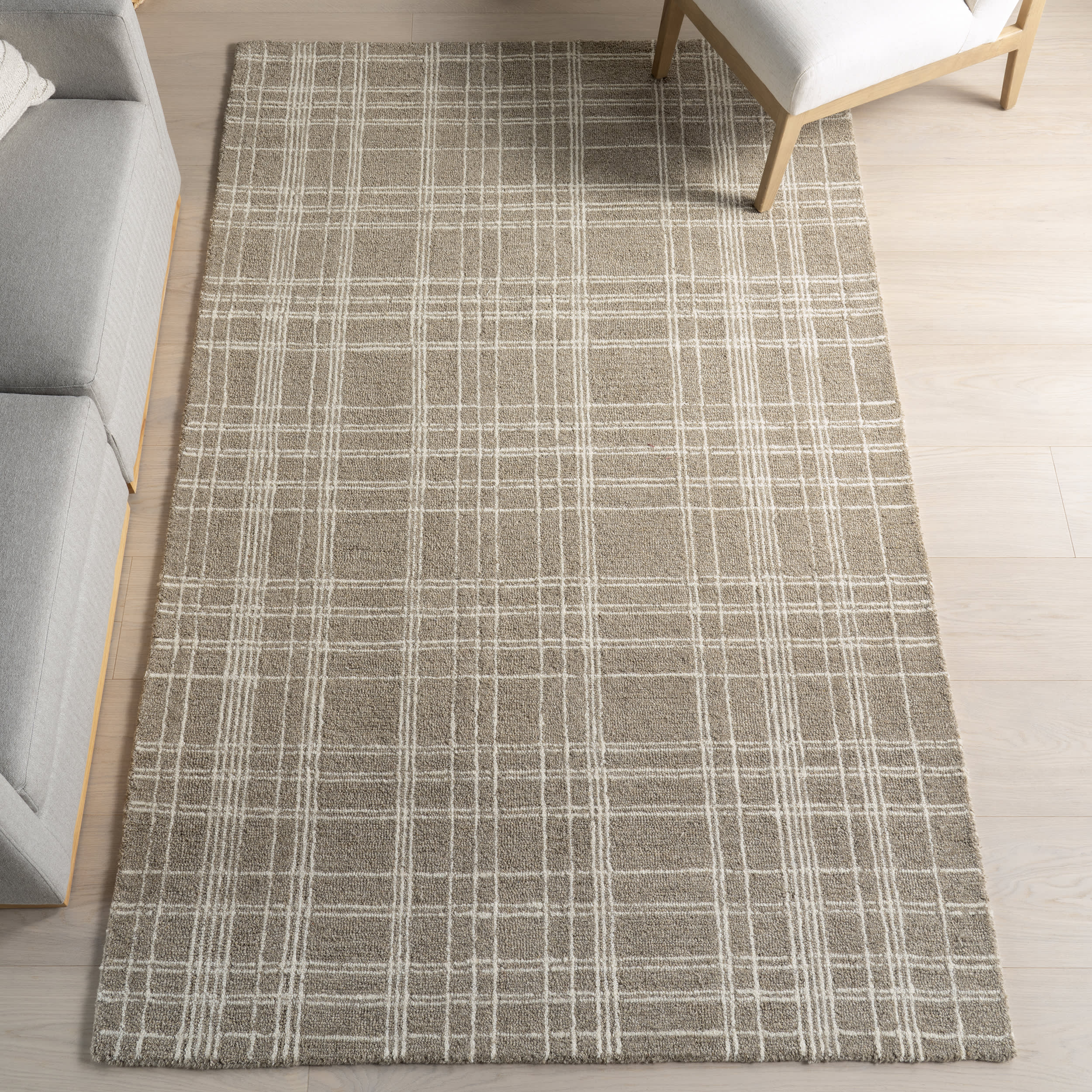 Valery Plaid Rug | Sand