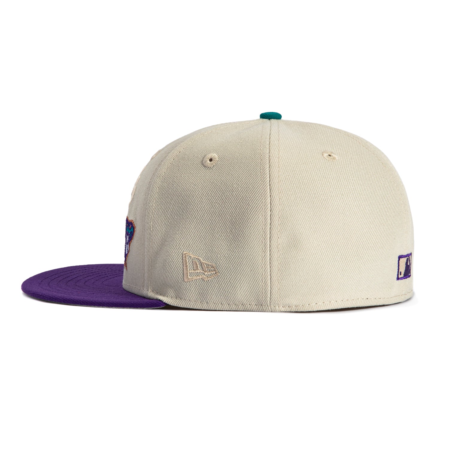 New Era 59Fifty Flawless Script Arizona Diamondbacks 20th Anniversary Champions Patch Hat - Stone, Purple