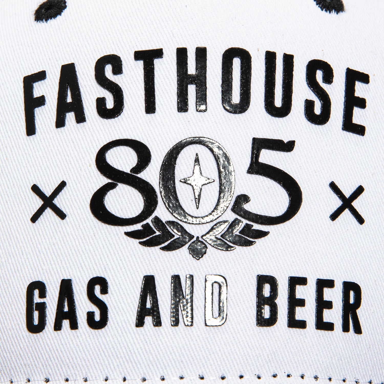 Fasthouse Gas & Beer Trucker Snapback Hat - White, Black