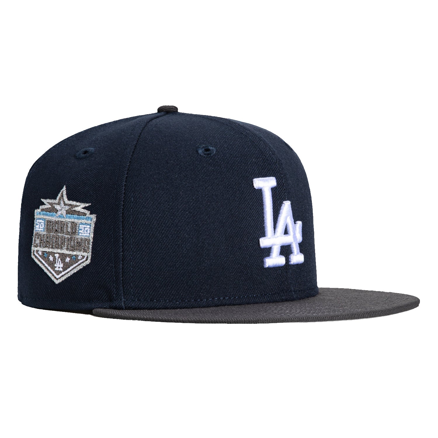 New Era 59Fifty Los Angeles Dodgers 2020 World Series Champions Patch Hat - Navy, Graphite