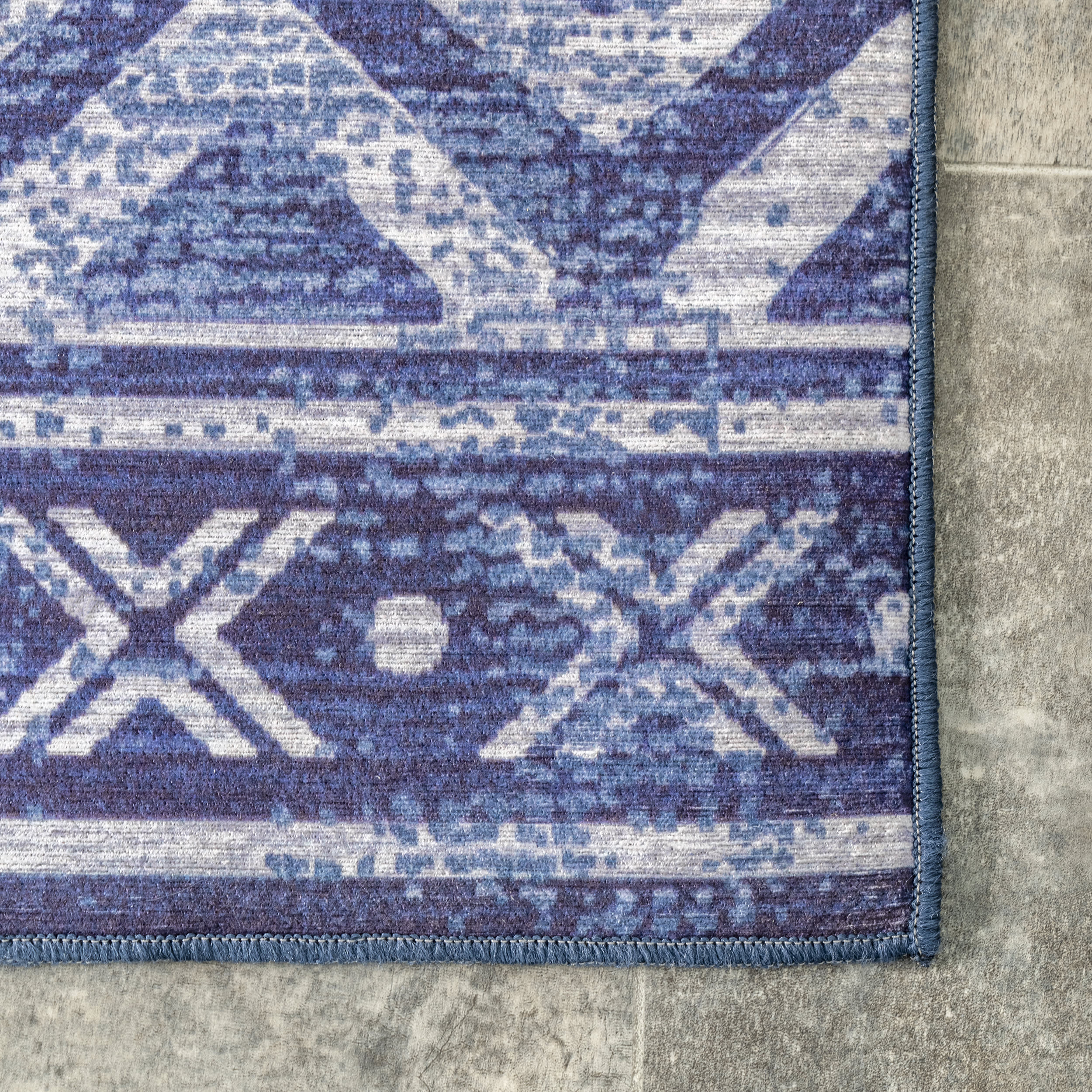 Megan Trellis Washable Indoor/Outdoor Rug | Blue