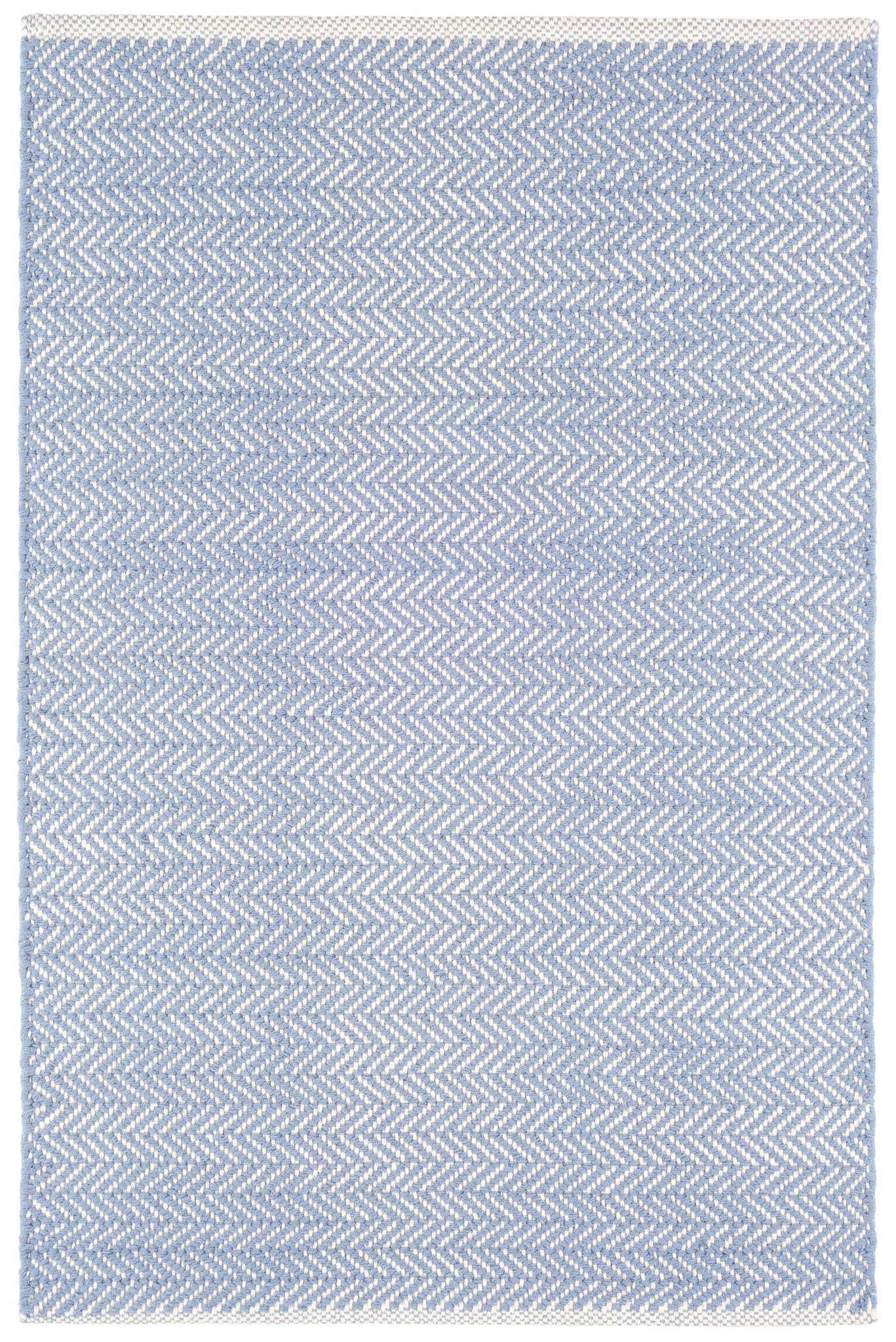 Herringbone Swedish Blue Handwoven Cotton Rug