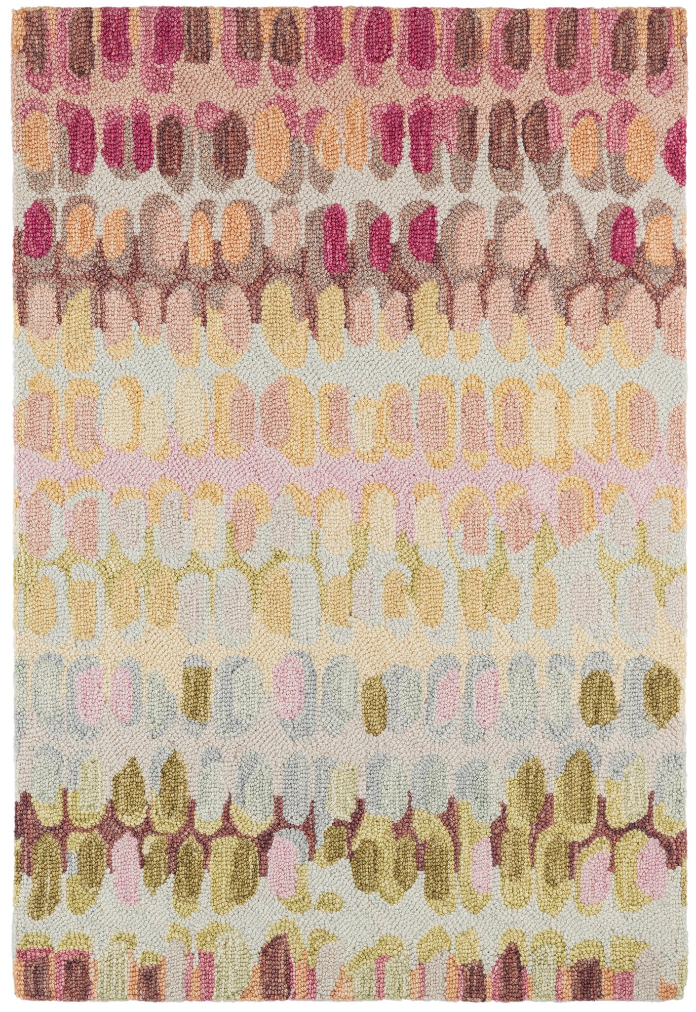 Paint Chip Pastel Hand Micro Hooked Wool Rug