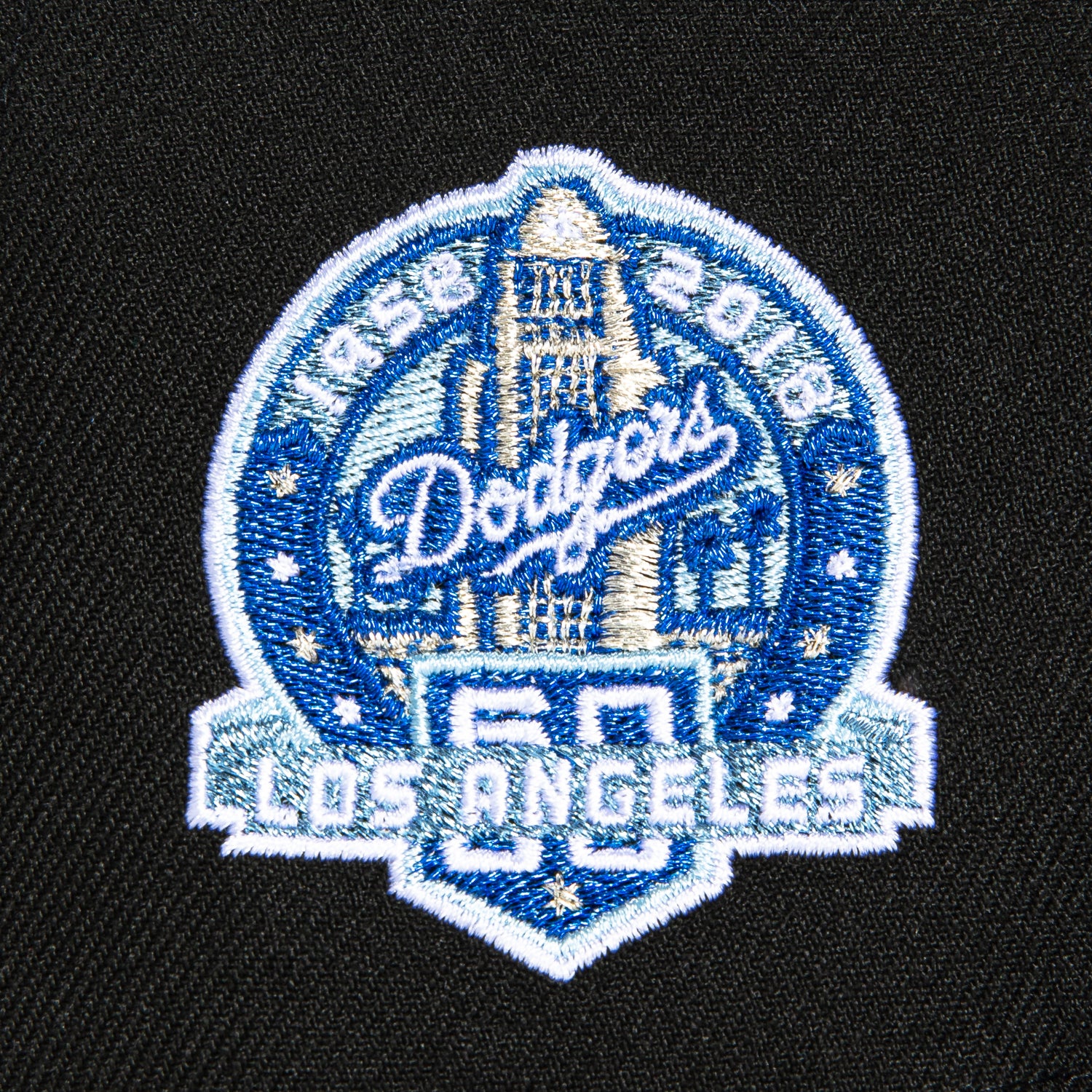 New Era 59Fifty Los Angeles Dodgers 60th Anniversary Patch Hat - Black, Royal