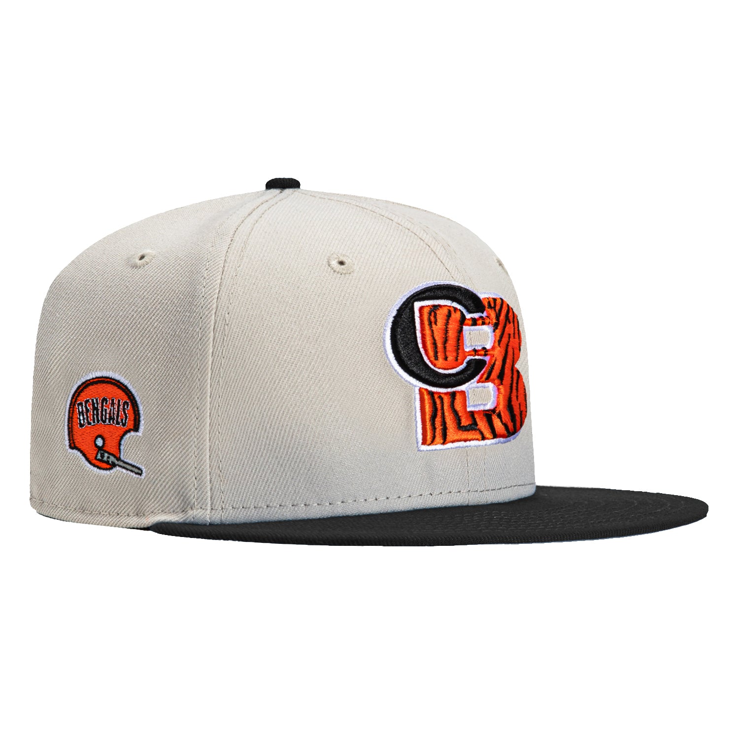 New Era 59Fifty City Stone Dome Cincinnati Bengals Logo Patch Hat - Stone, Black