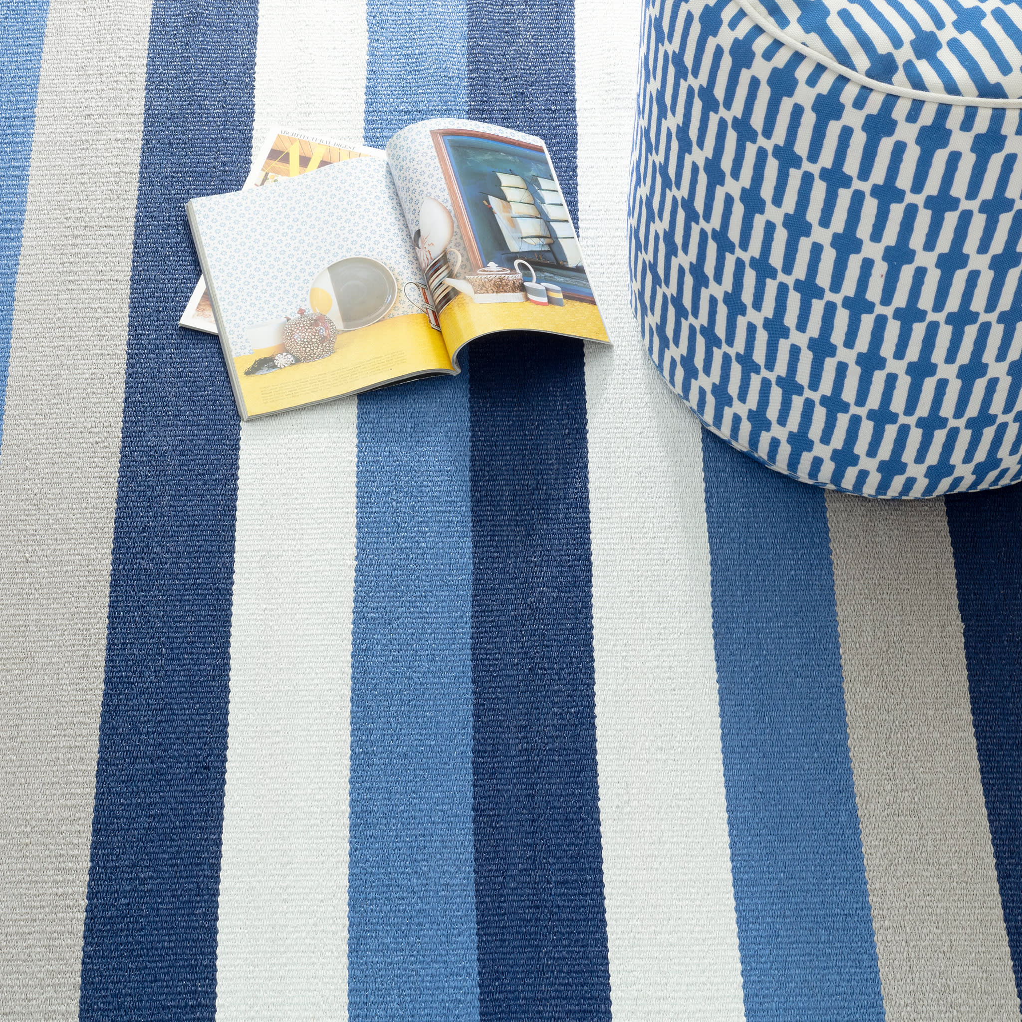 Ocean Stripe Handwoven Indoor/Outdoor Rug