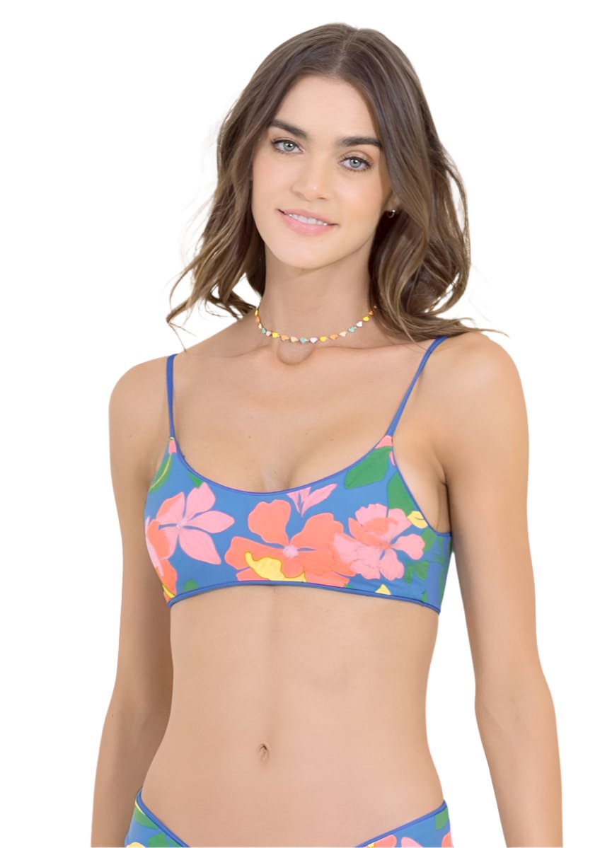 Maaji Maya Blue Lanai Sporty Bralette Bikini Top