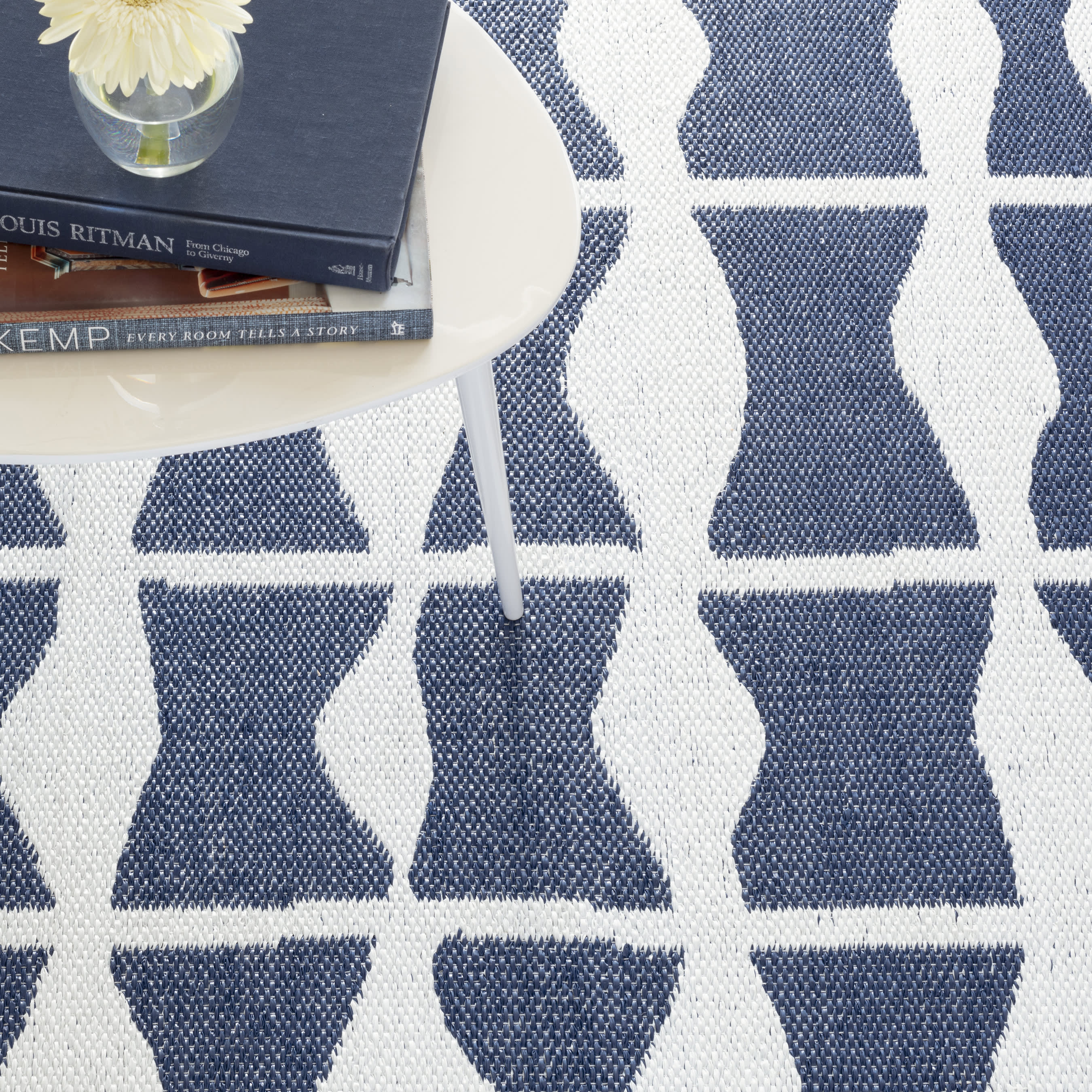 Circuit Navy Handwoven Indoor/Outdoor Rug