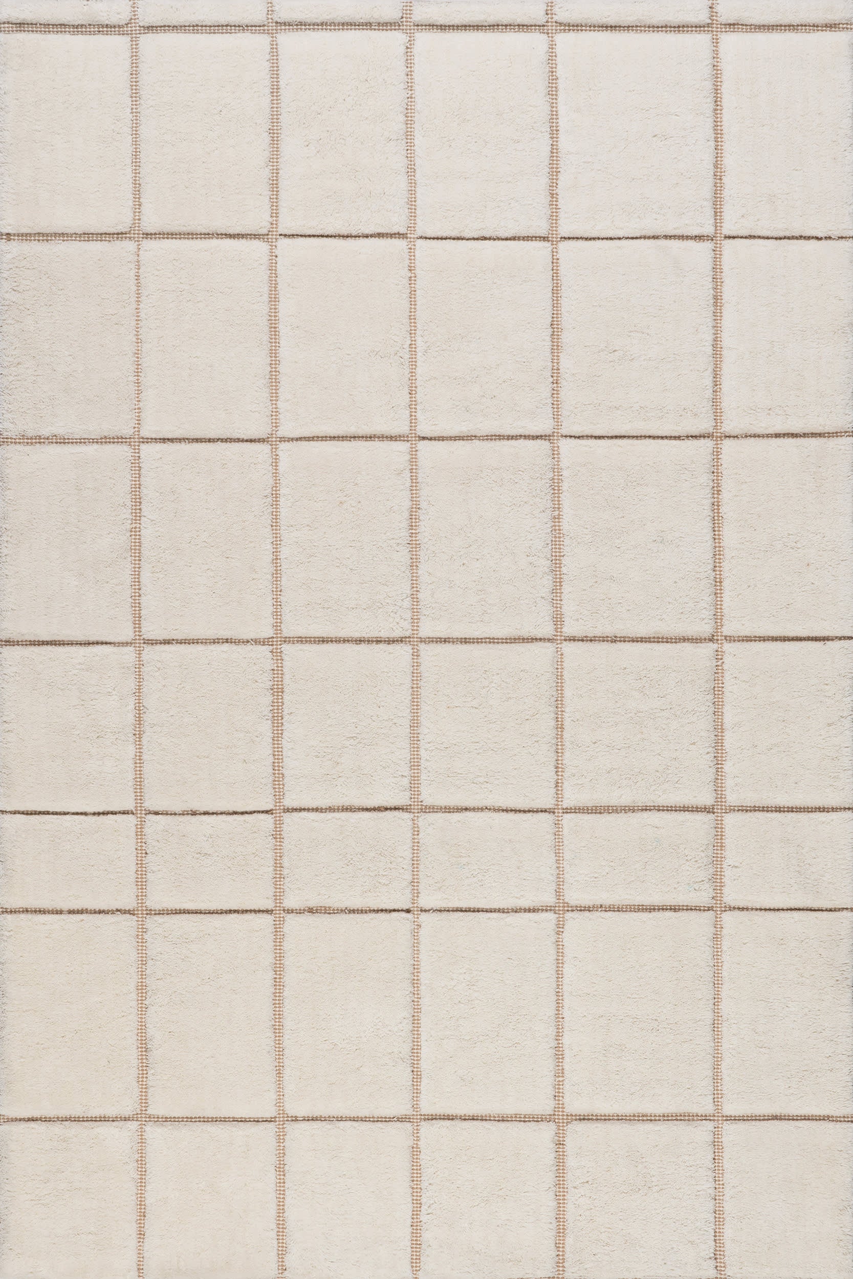 Em Checked New Zealand Wool Rug | Ivory