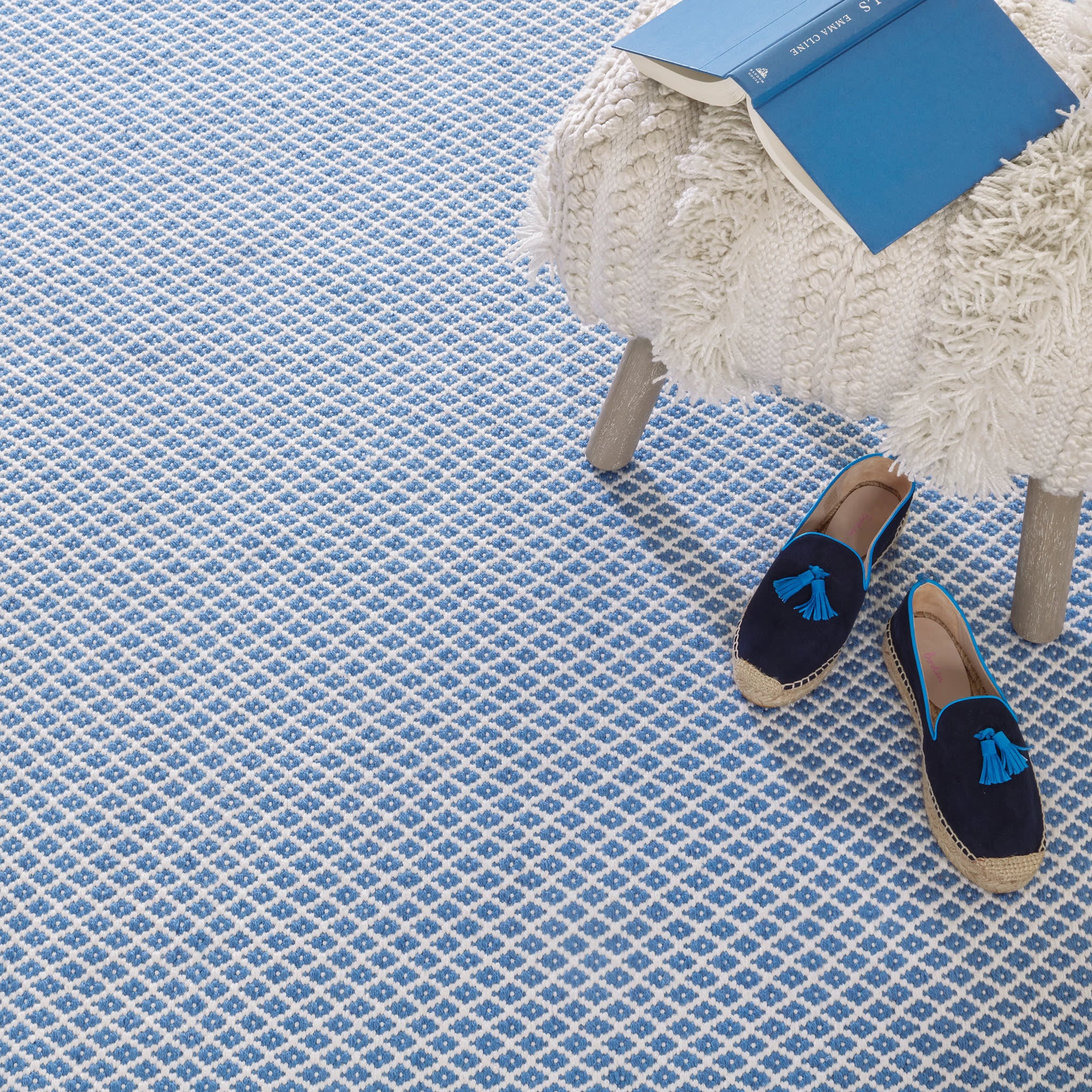 Mainsail French Blue Handwoven Indoor/Outdoor Rug