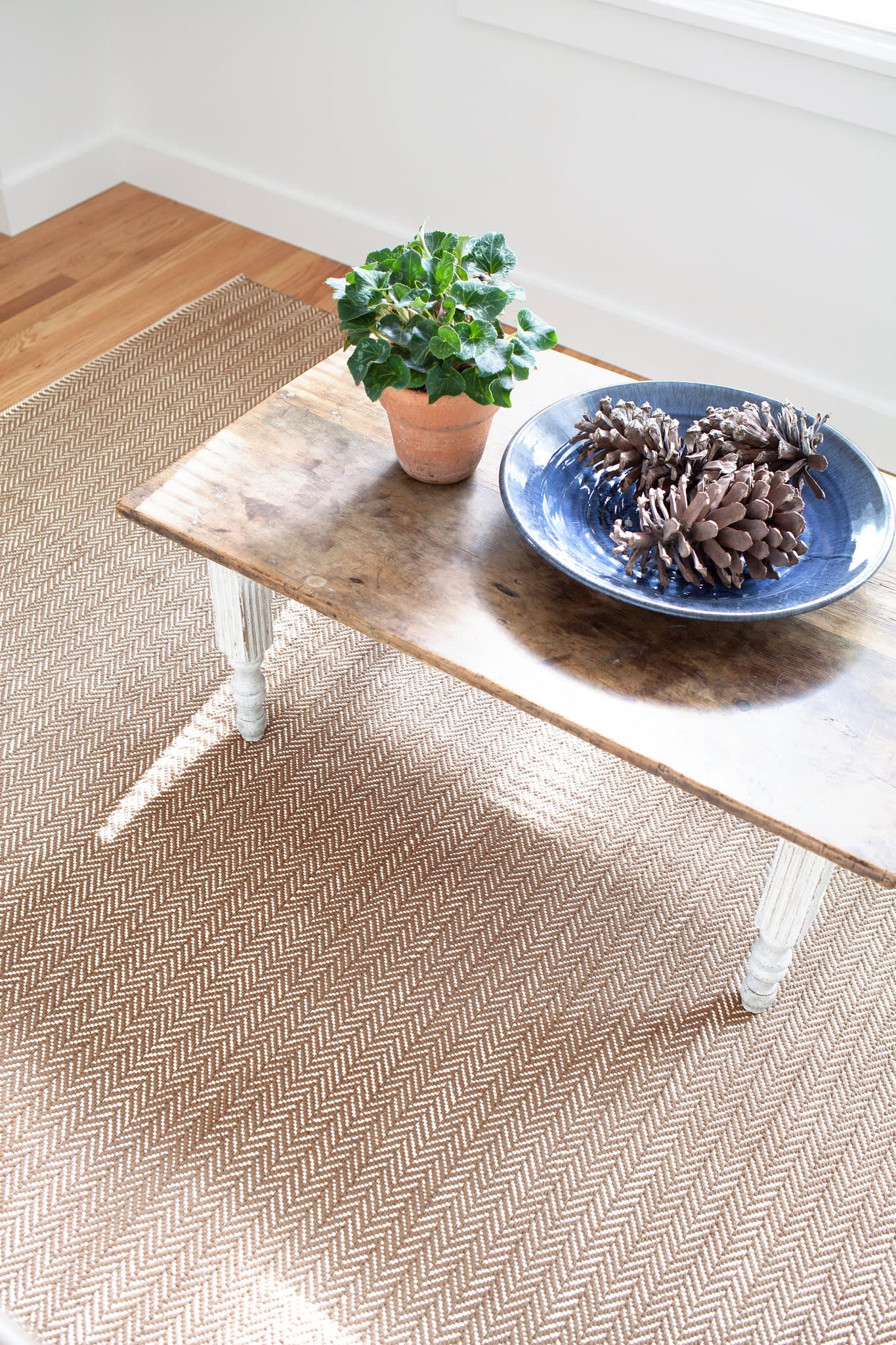 Herringbone Stone Handwoven Cotton Rug