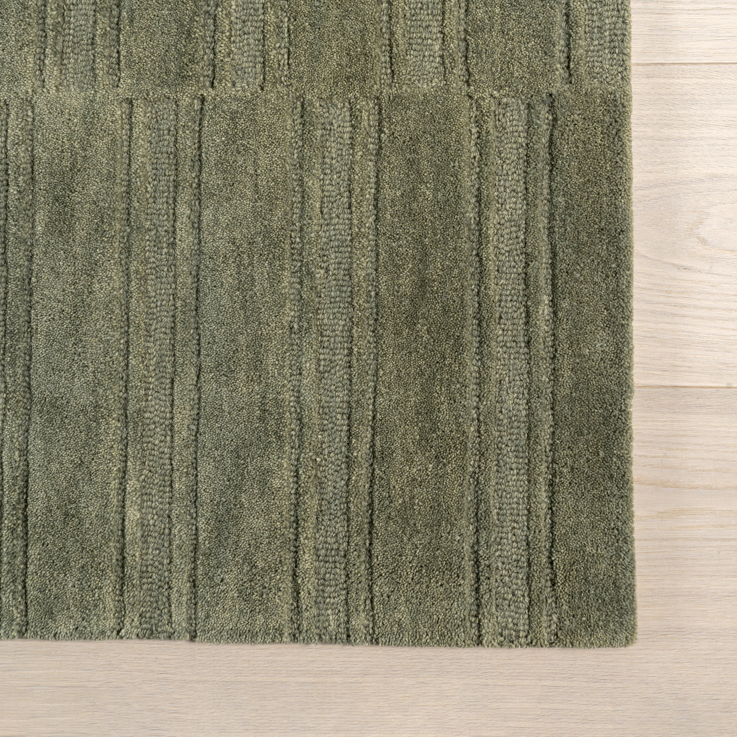 Starke Broken Stripe Wool Rug | Olive