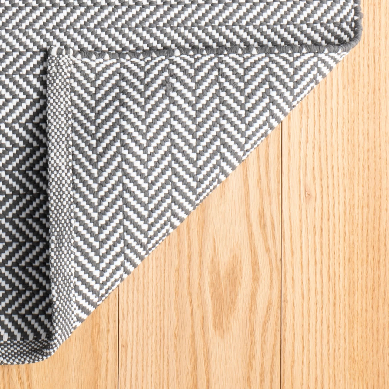 Herringbone Shale Handwoven Cotton Rug