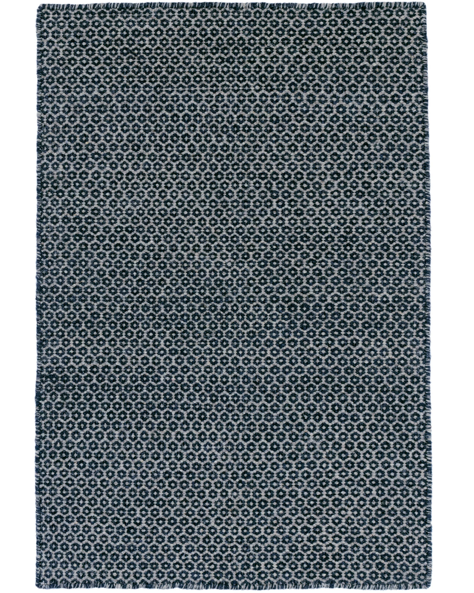 Honeycomb Indigo/Grey Handwoven Wool Rug