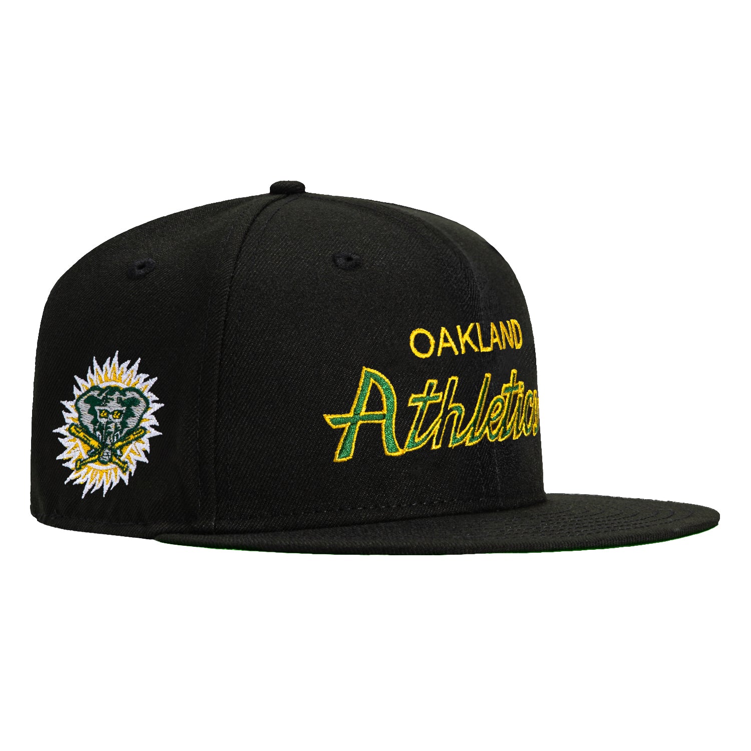 New Era 59Fifty Oakland Athletics Logo Patch Script Hat - Black