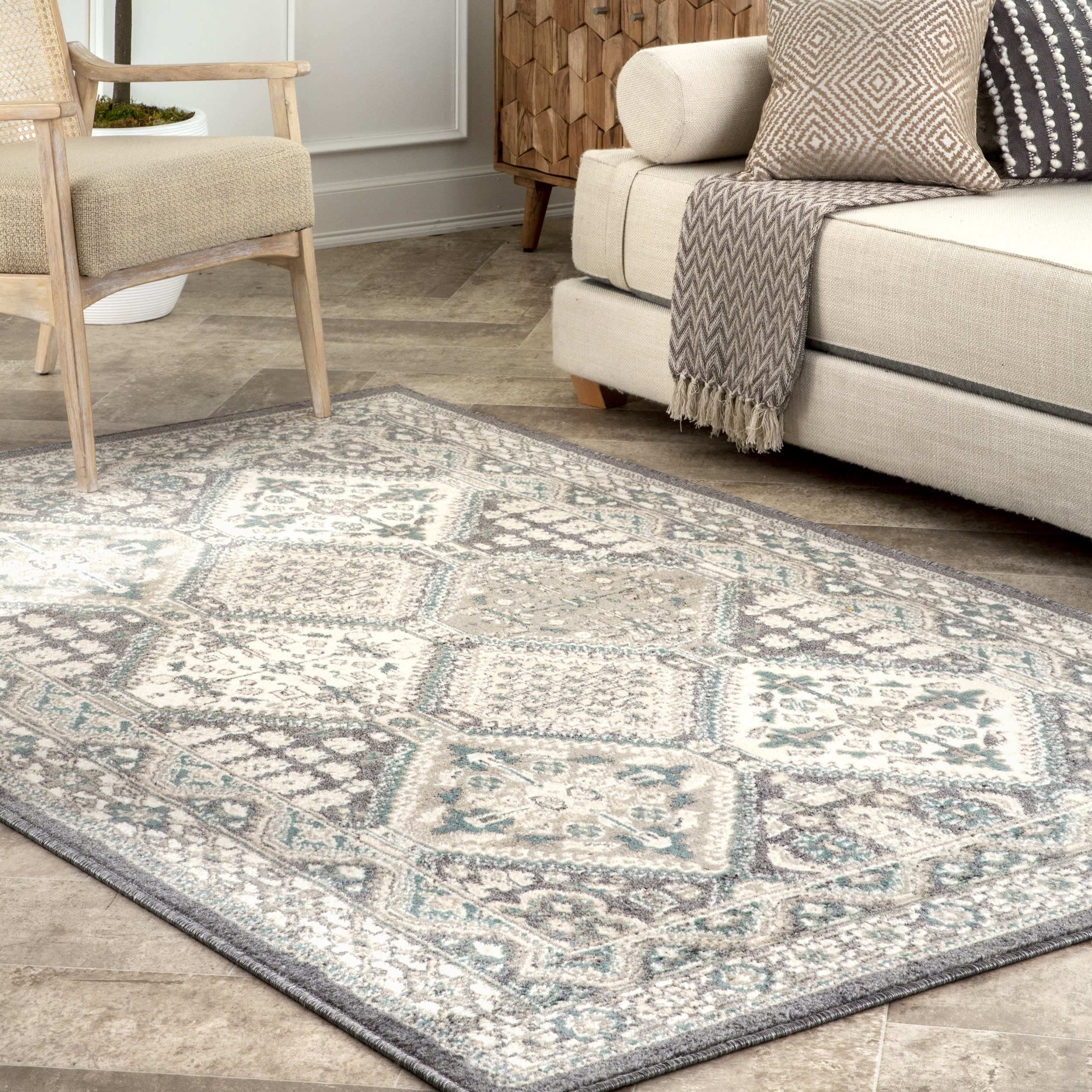 Melange Tiles Rug | Charcoal