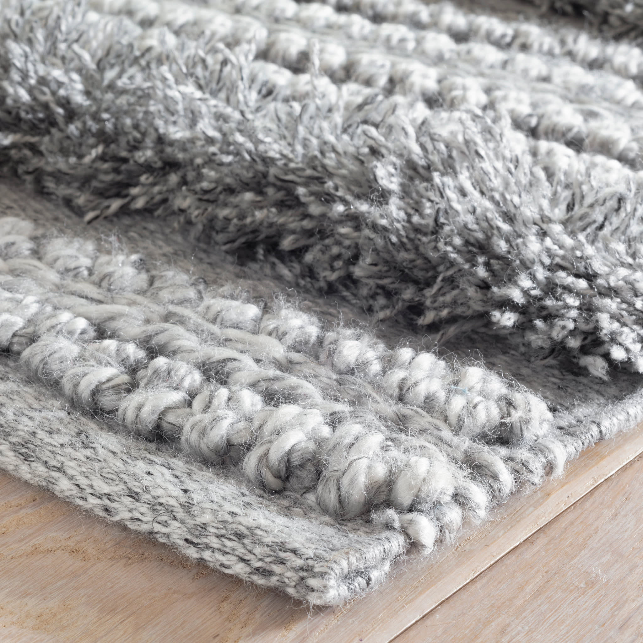 Zhara Stripe Grey Handwoven Performance Rug