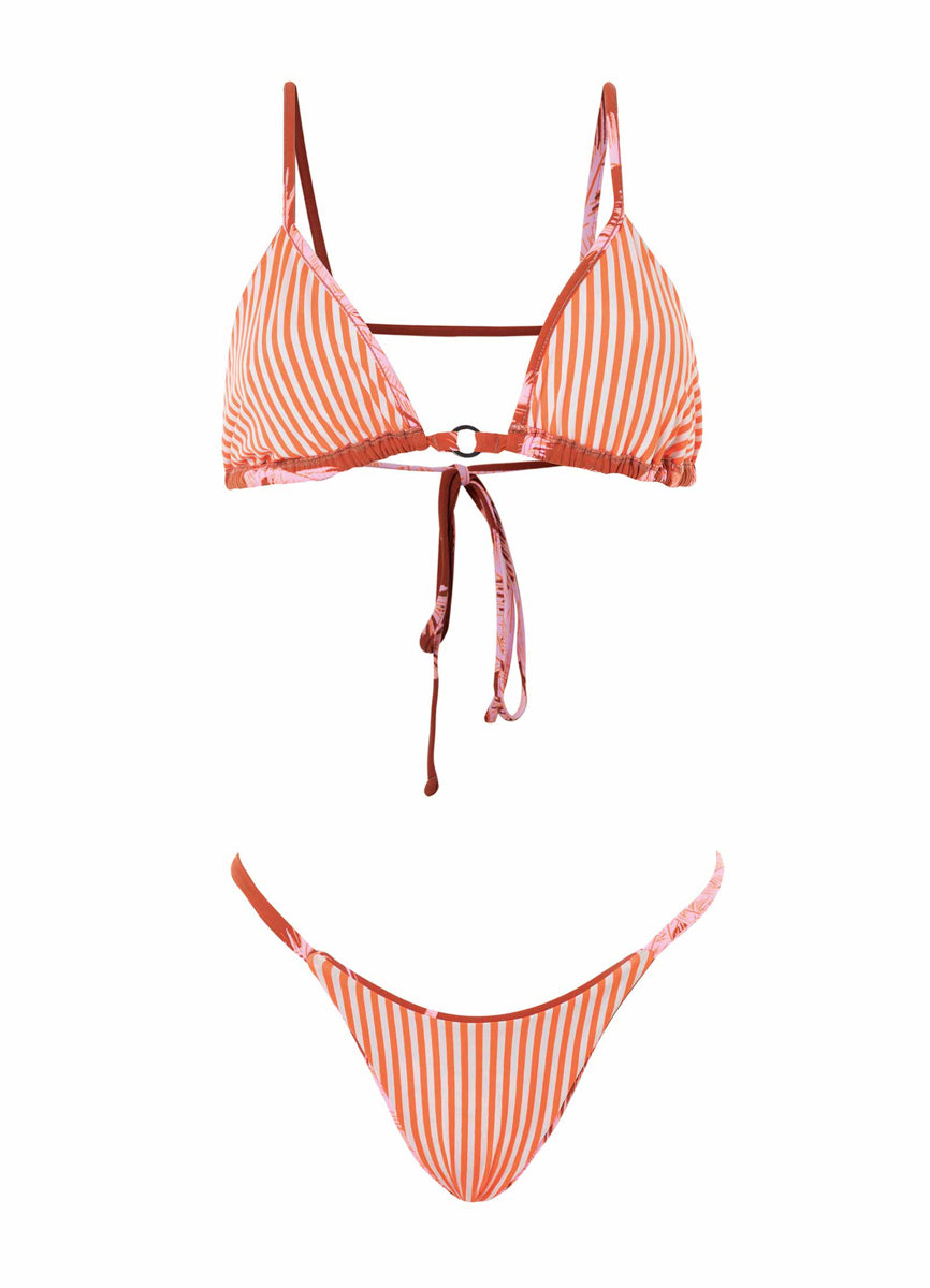 Maaji Darkred Palms Arabelle Sliding Triangle Bikini Top