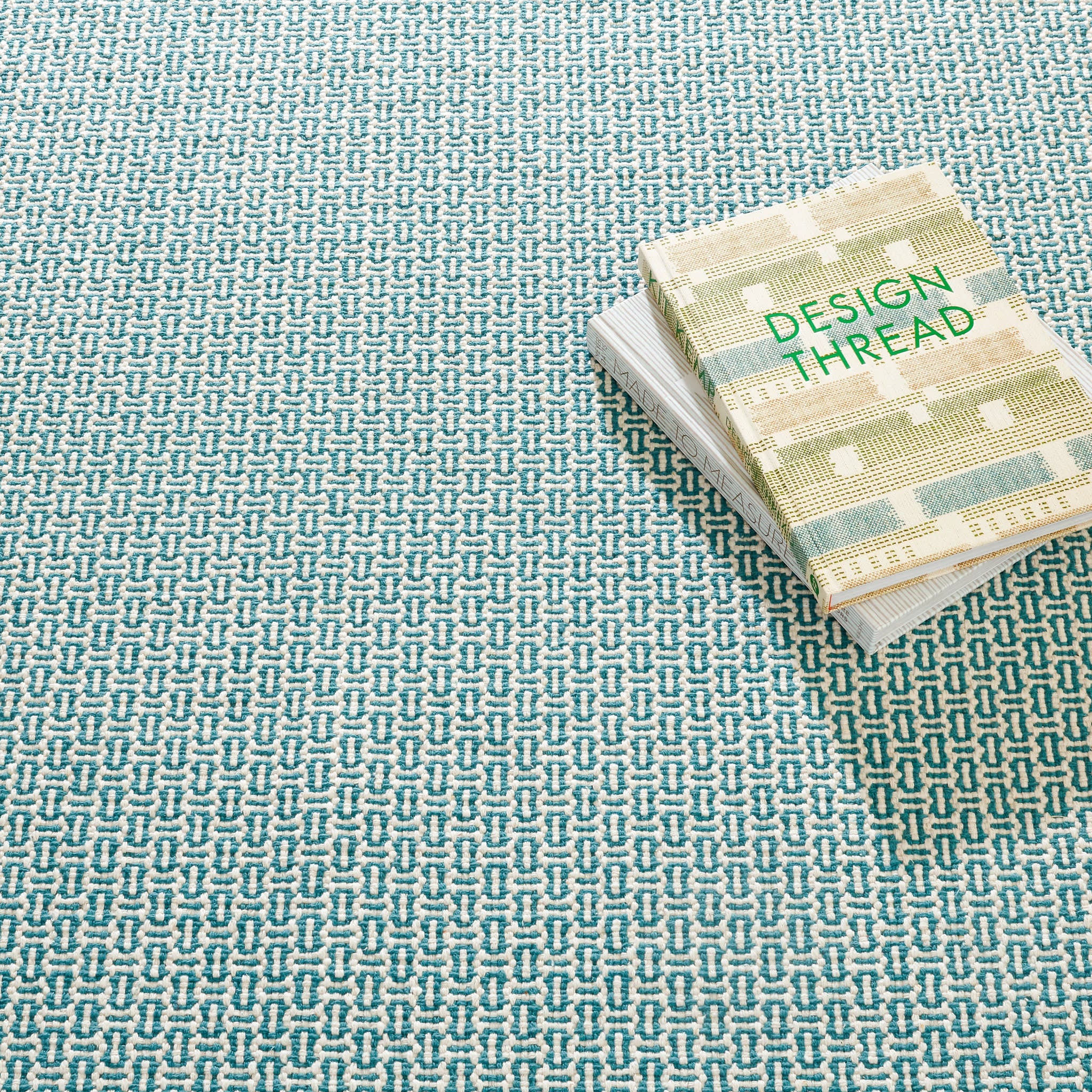 Miss Muffet Teal Handwoven Cotton Rug