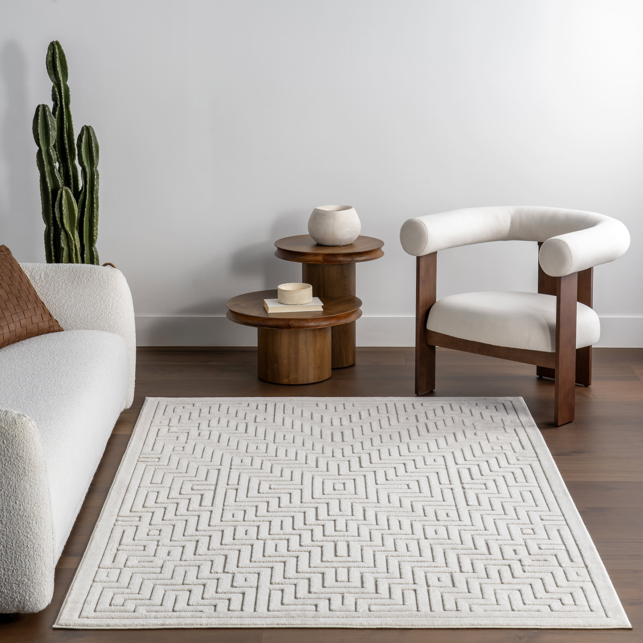 Tasha Indoor/Outdoor Geometric Rug | Cream