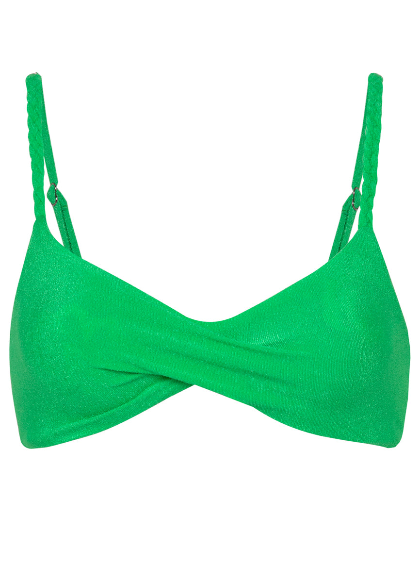 Maaji Parakeet Green Temis Classic Bralette Bikini Top