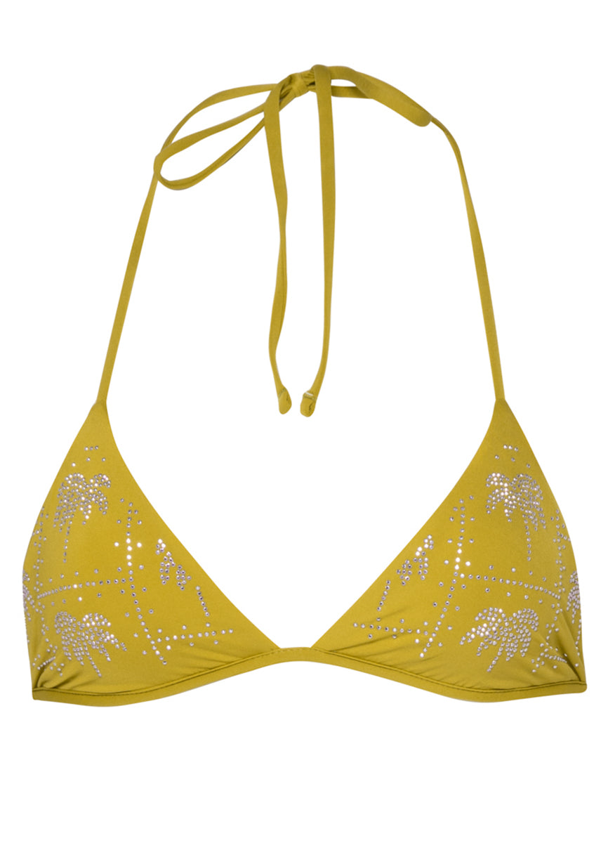 Maaji Olive Palmetto Balminess Fixed Triangle Bikini Top