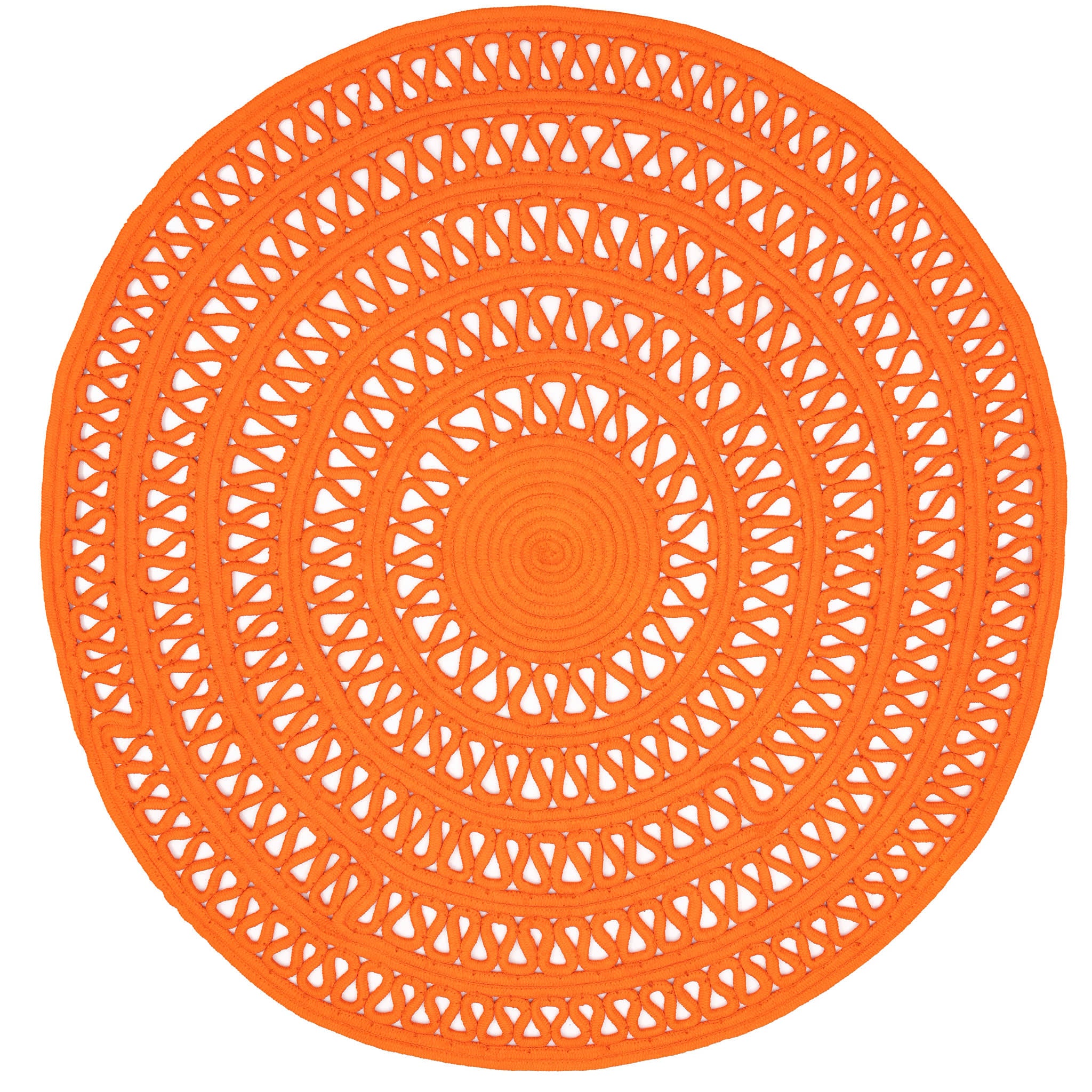 Bowline Tangerine Handwoven Indoor/Outdoor Round Rug