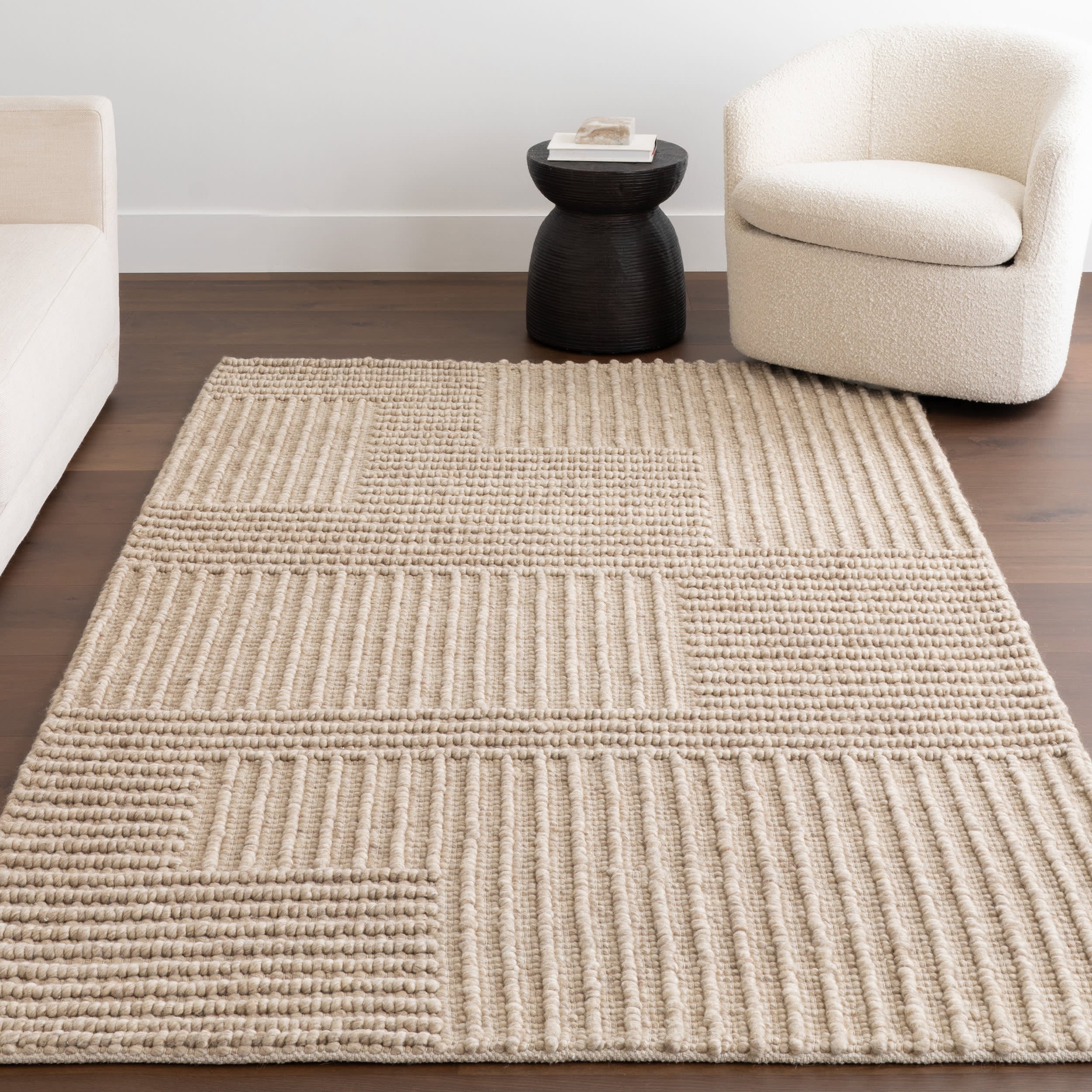 Skye Modern High-Low Rug | Beige