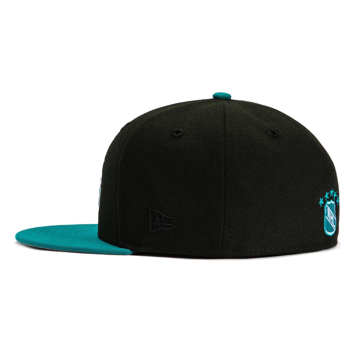 New Era 59Fifty San Jose Sharks Logo Patch Word Hat - Black, Teal