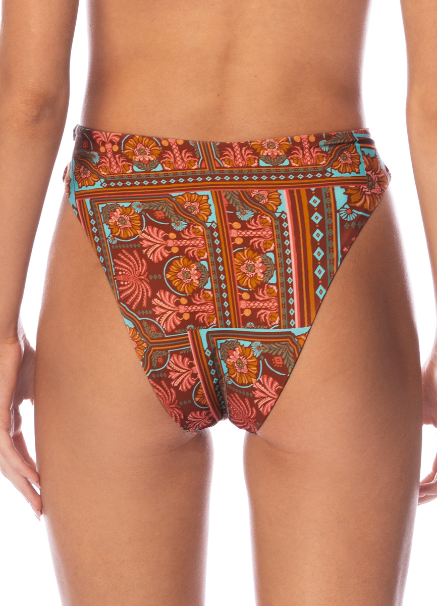 Maaji Garden Engraving Applauses High Rise Lace Up Bikini Bottom