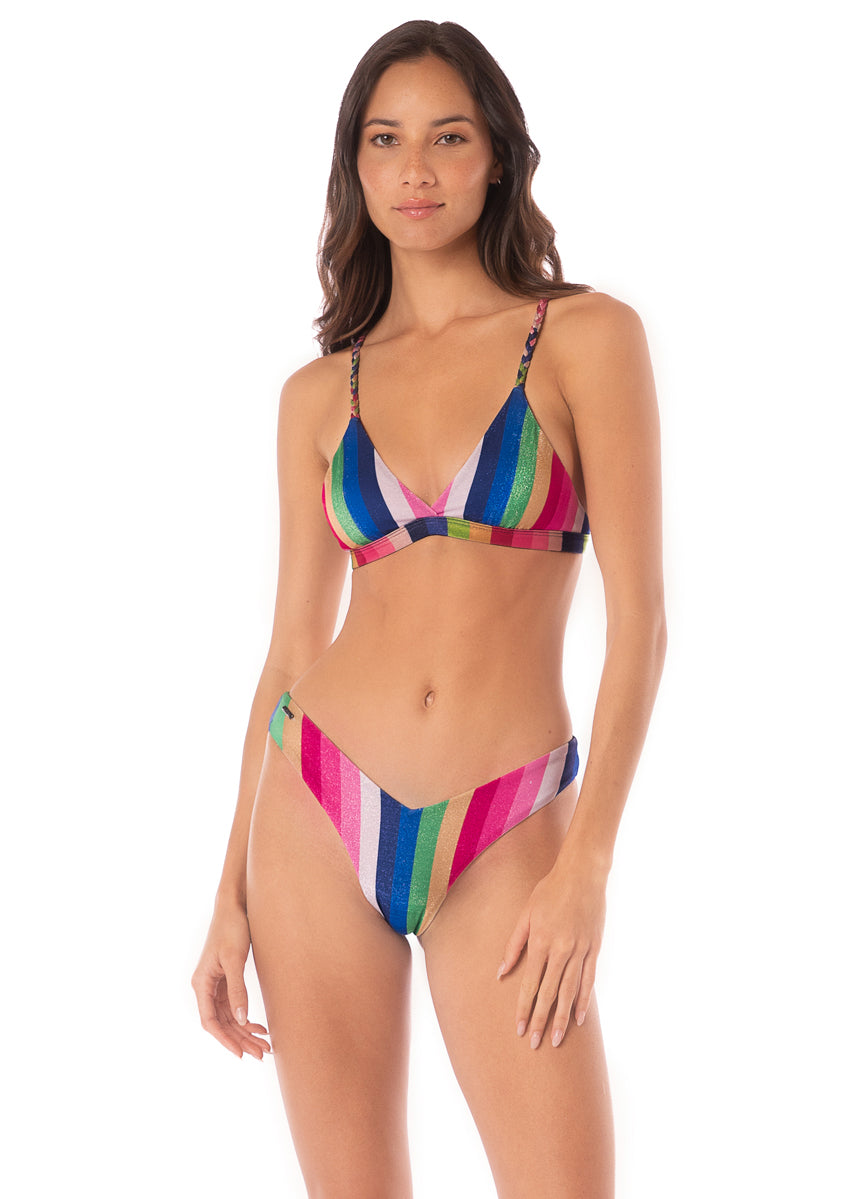 Maaji Candy Stripes Valerya Regular Rise Double V Bikini Bottom