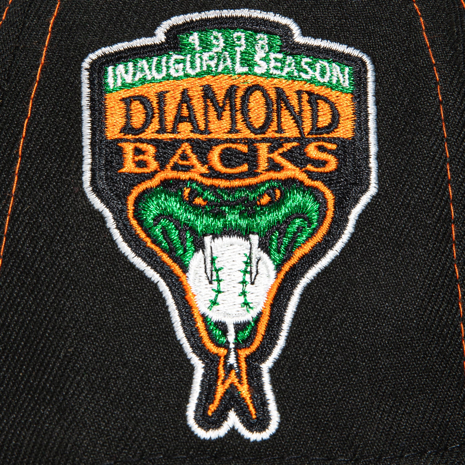 New Era 59Fifty Contrast Stitch Arizona Diamondbacks Inaugural Patch Upside Down Hat - Black, Light Orange