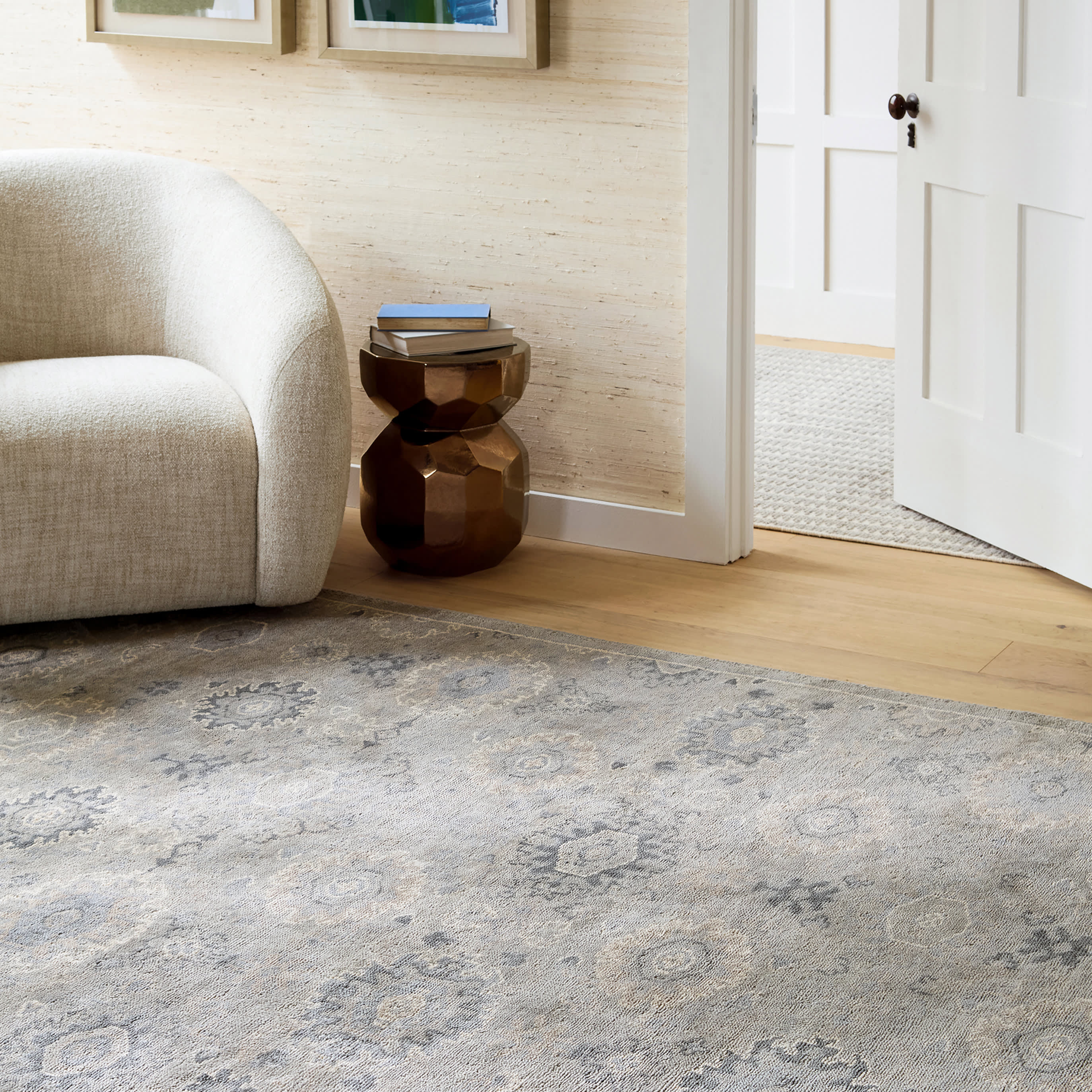 Lila Grey Hand Knotted Wool Rug