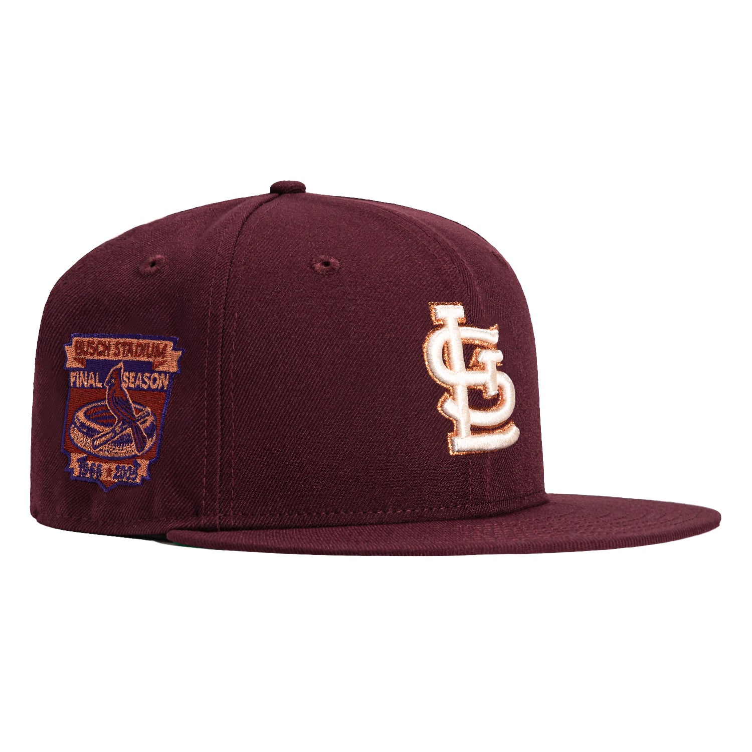 New Era 59Fifty Bordeaux St Louis Cardinals Final Season Patch Hat - Maroon