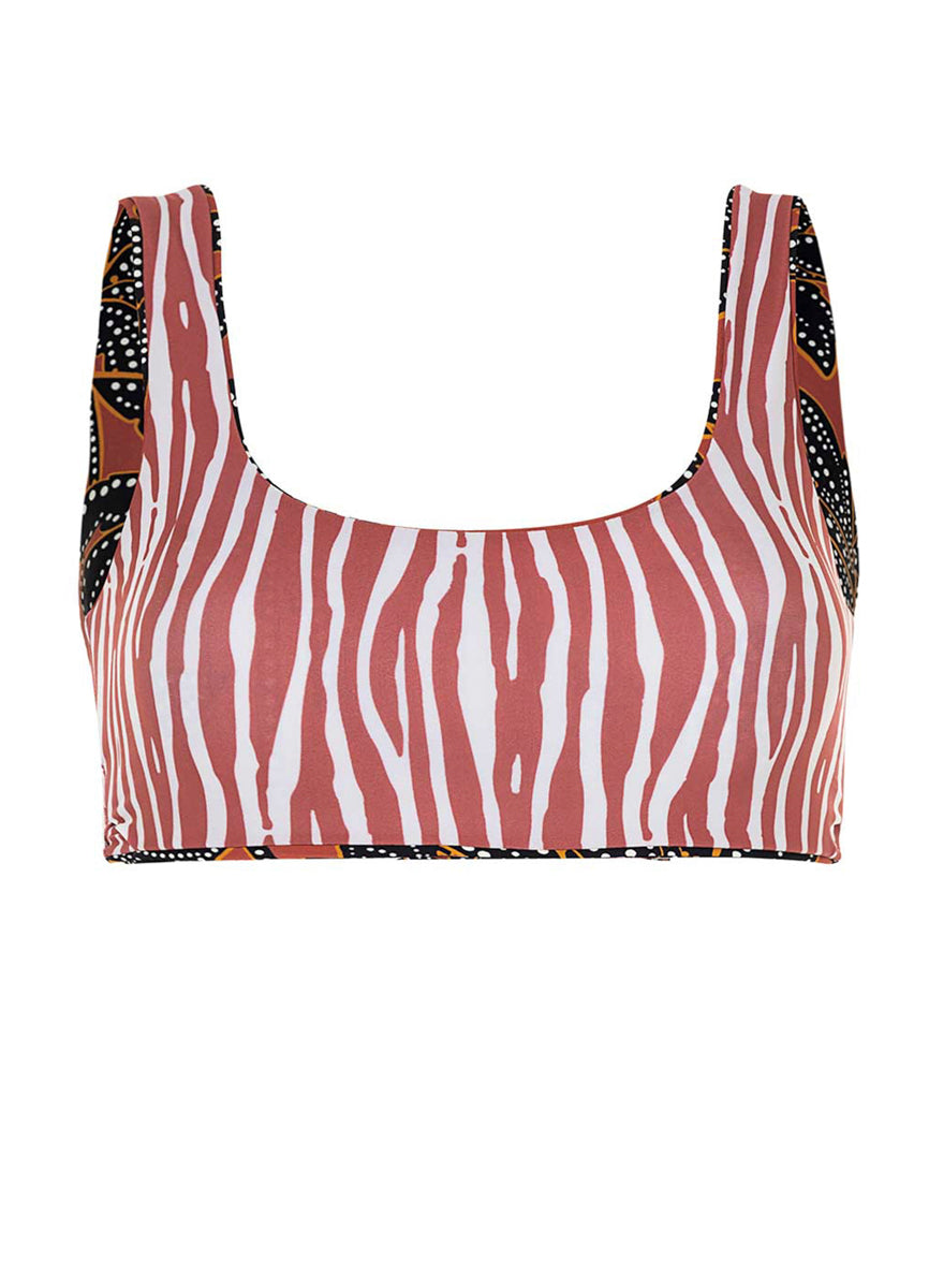 Maaji Phoenix Palm Guinea Sporty Bralette Bikini Top