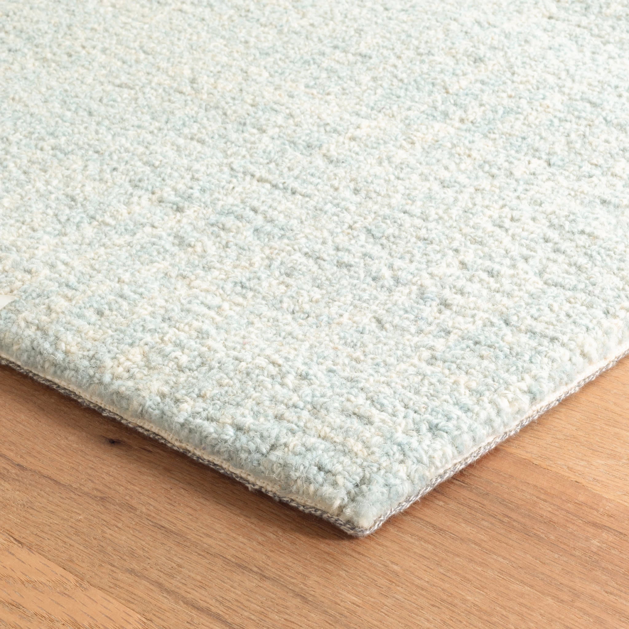 Crosshatch Sky Hand Micro Hooked Wool Rug