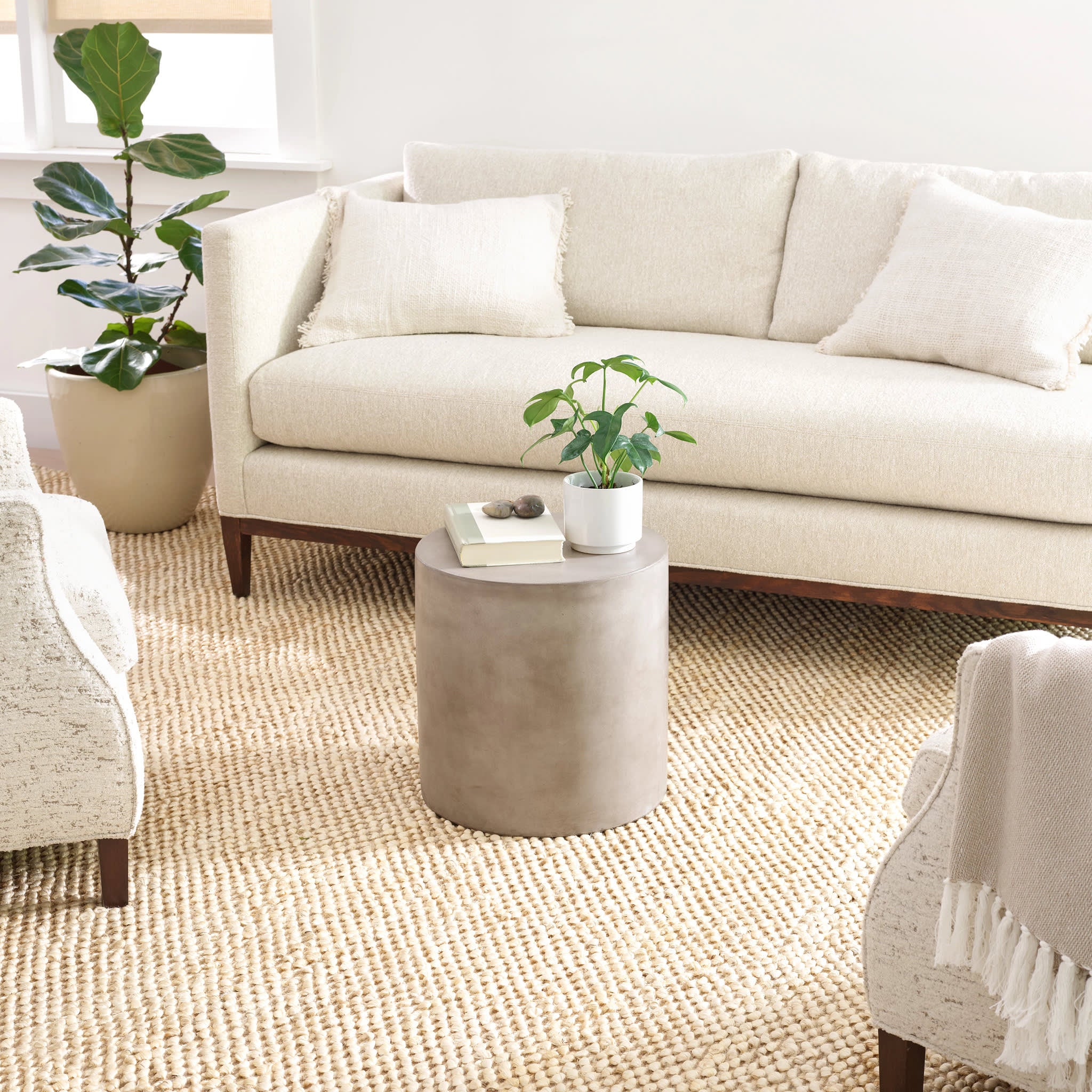 Textured Natural Handwoven Jute Rug