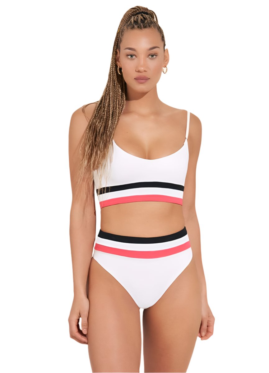 Maaji White Orchid Rubi Sporty Bralette Bikini Top