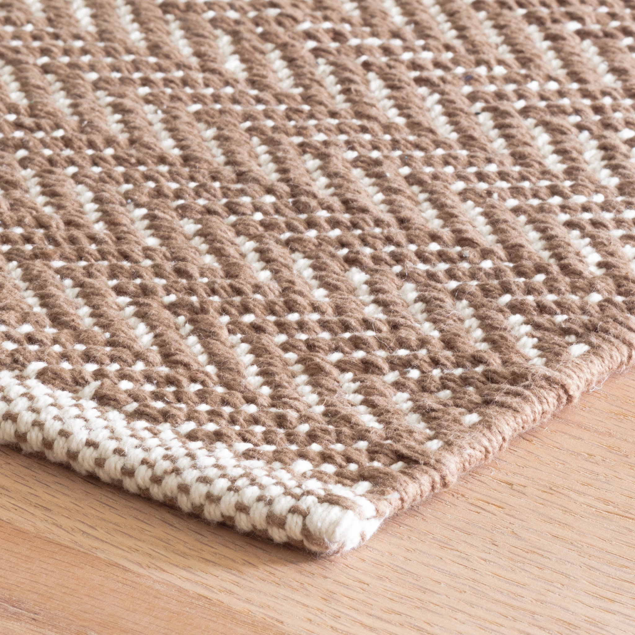 Herringbone Stone Handwoven Cotton Rug