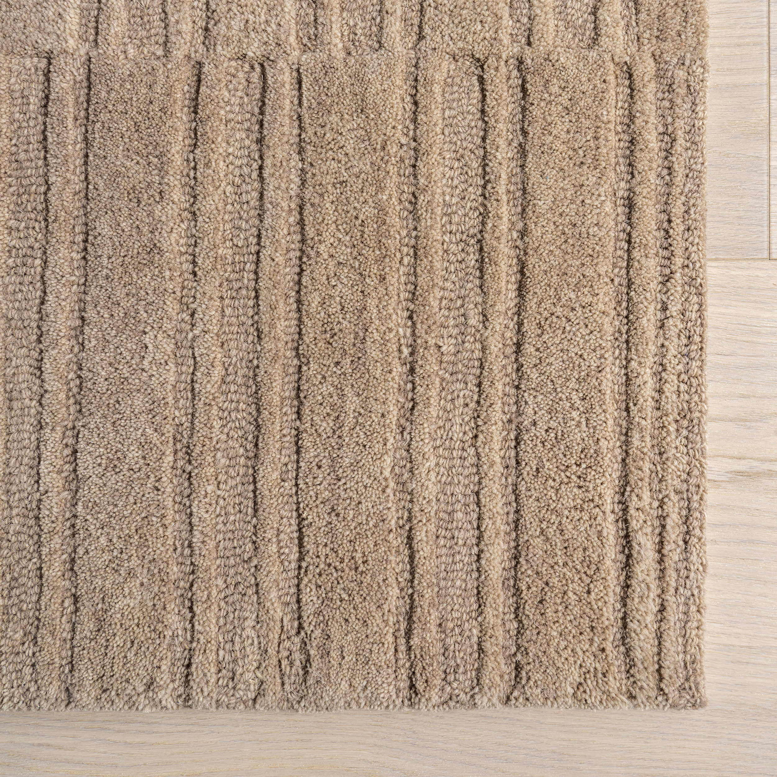 Starke Broken Stripe Wool Rug | Beige