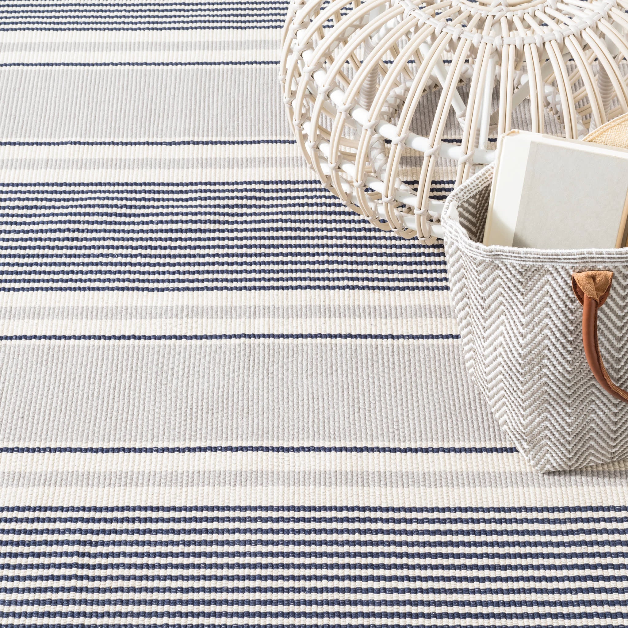 Gunner Stripe Handwoven Cotton Rug