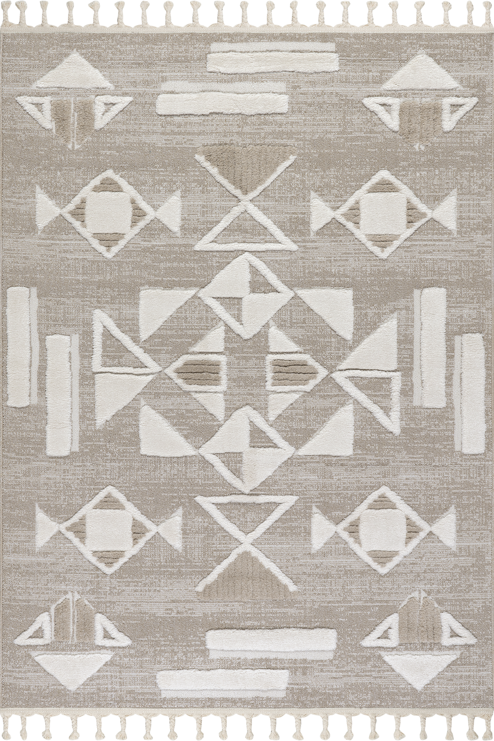 Eden Southwestern Tasseled Rug | Light Beige